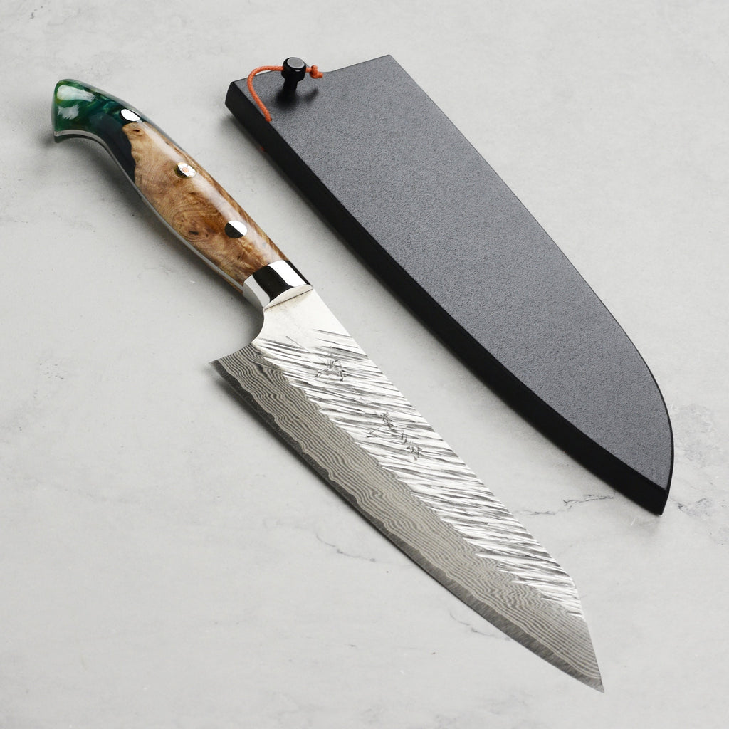 Kurosaki Fujin Forged SG2 Damascus 6.7" Bunka with Saya