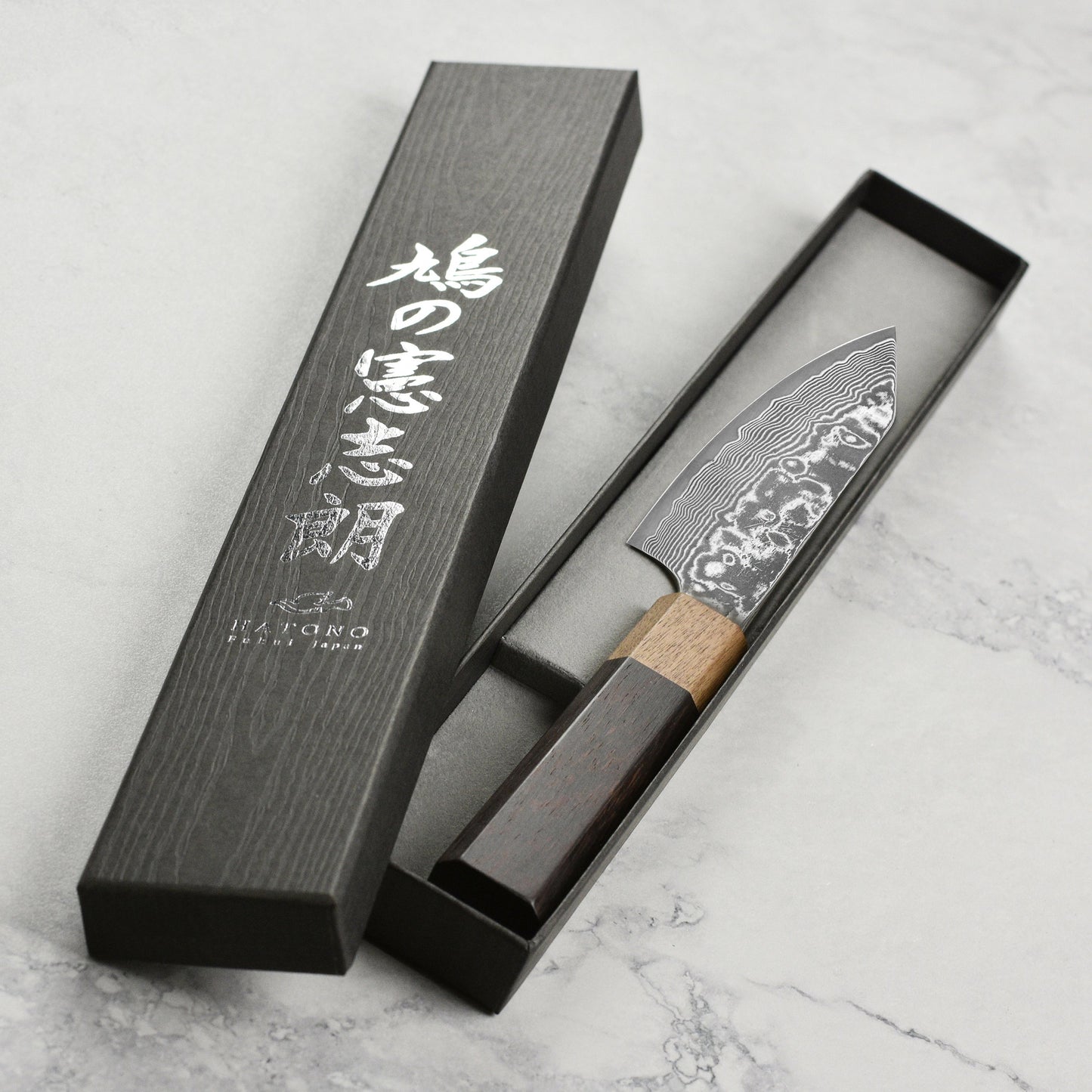 Hatono SG2 Kurozome Damascus 5.3" Kiritsuke Petty
