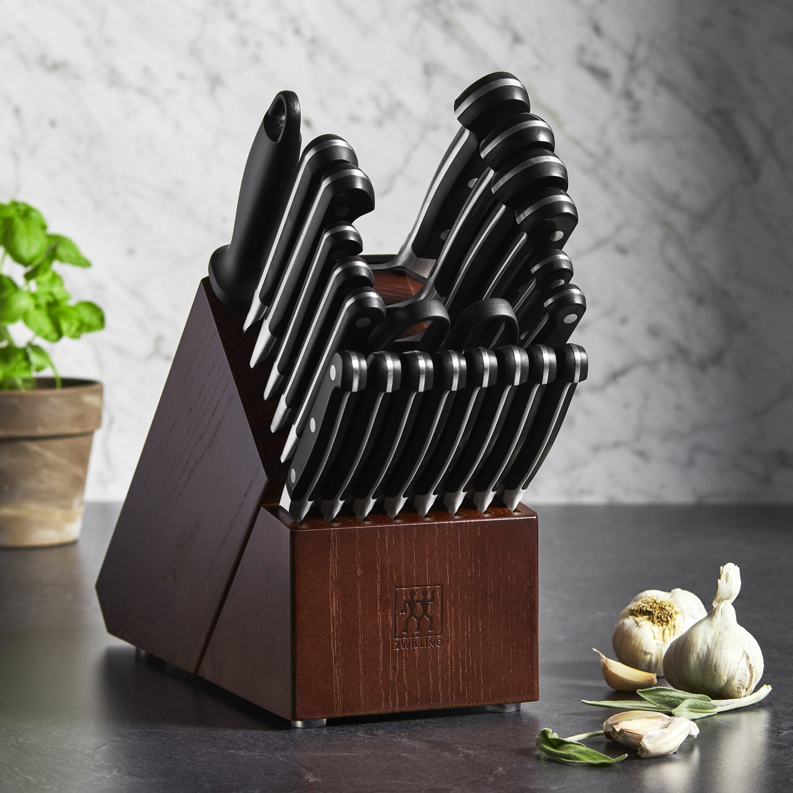 Zwilling Pro 21 Slot Walnut Knife Block