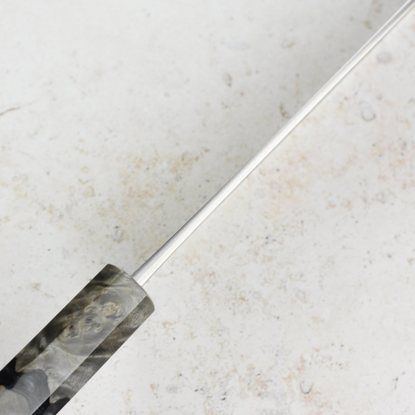 Yoshikane Shirogami #2 Kurouchi Stainless Clad 6.5" Nakiri, Stabilized Birch