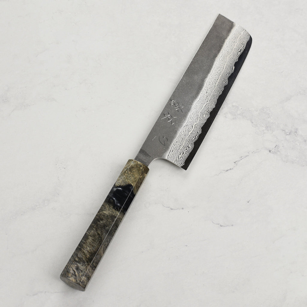 Hatsukokoro Atelier Kurouchi Damascus 6.5" Nakiri