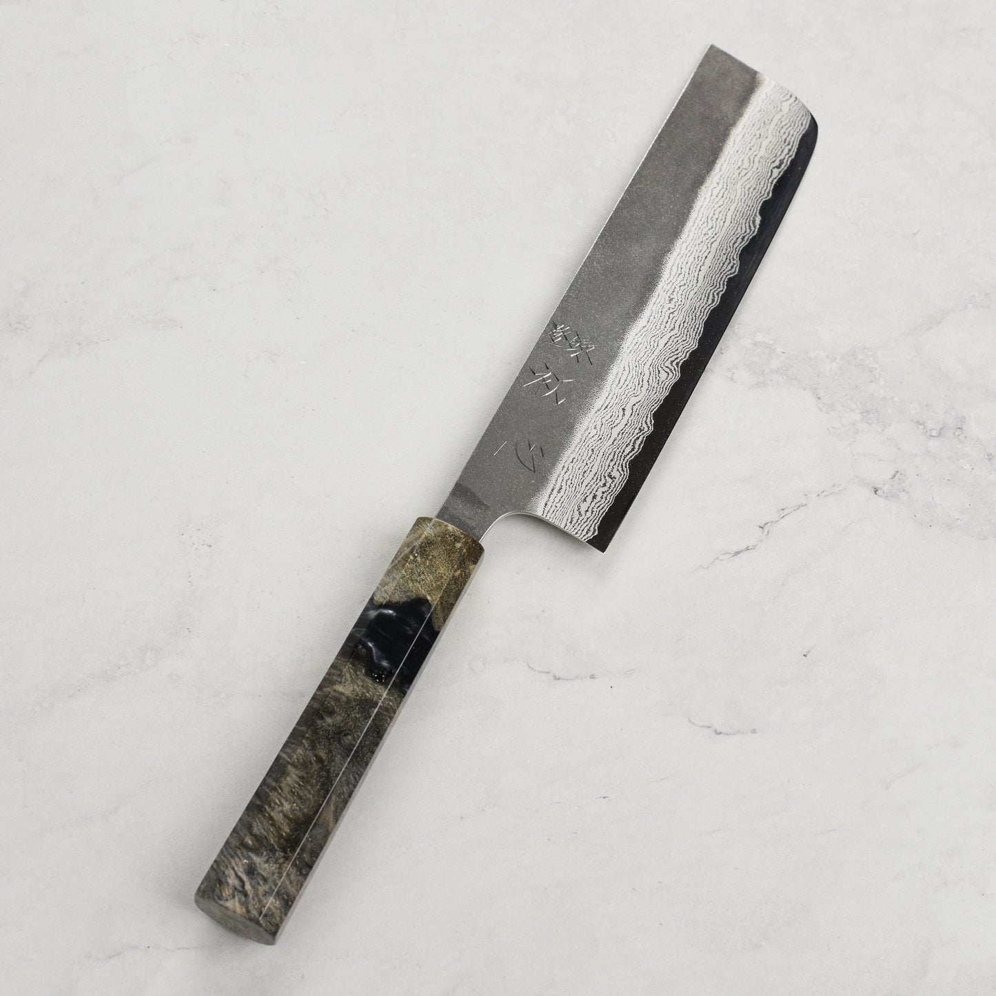 Hatsukokoro Atelier Kurouchi Damascus 6.5" Nakiri