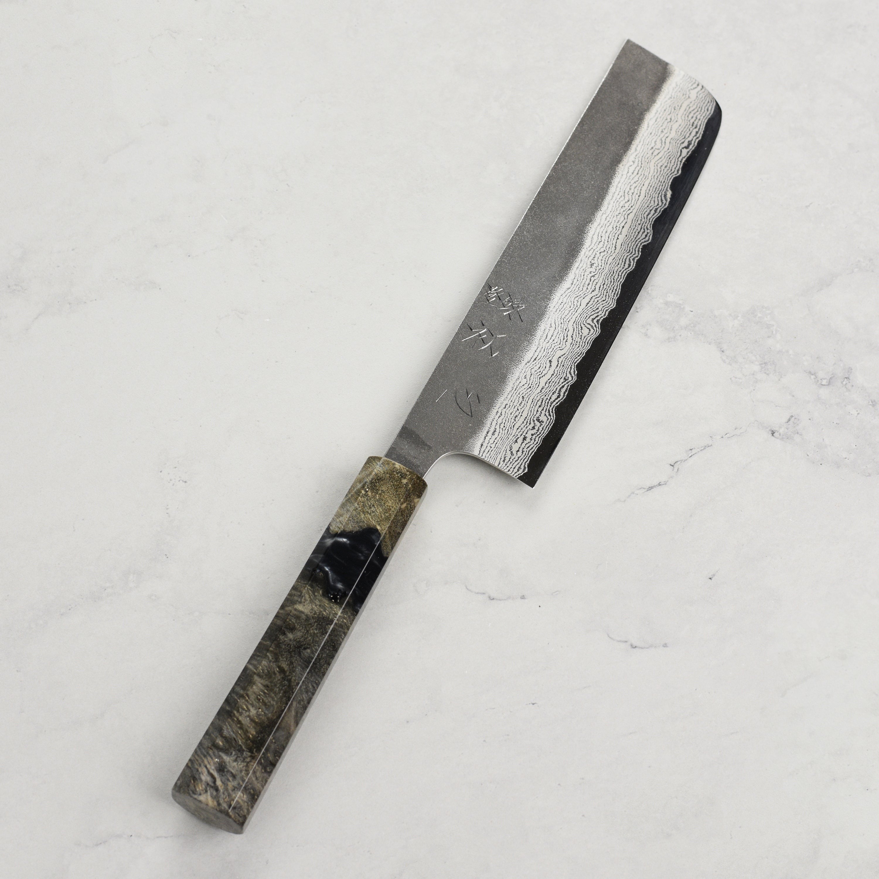 Hatsukokoro Atelier Kurouchi Damascus 6.5" Nakiri