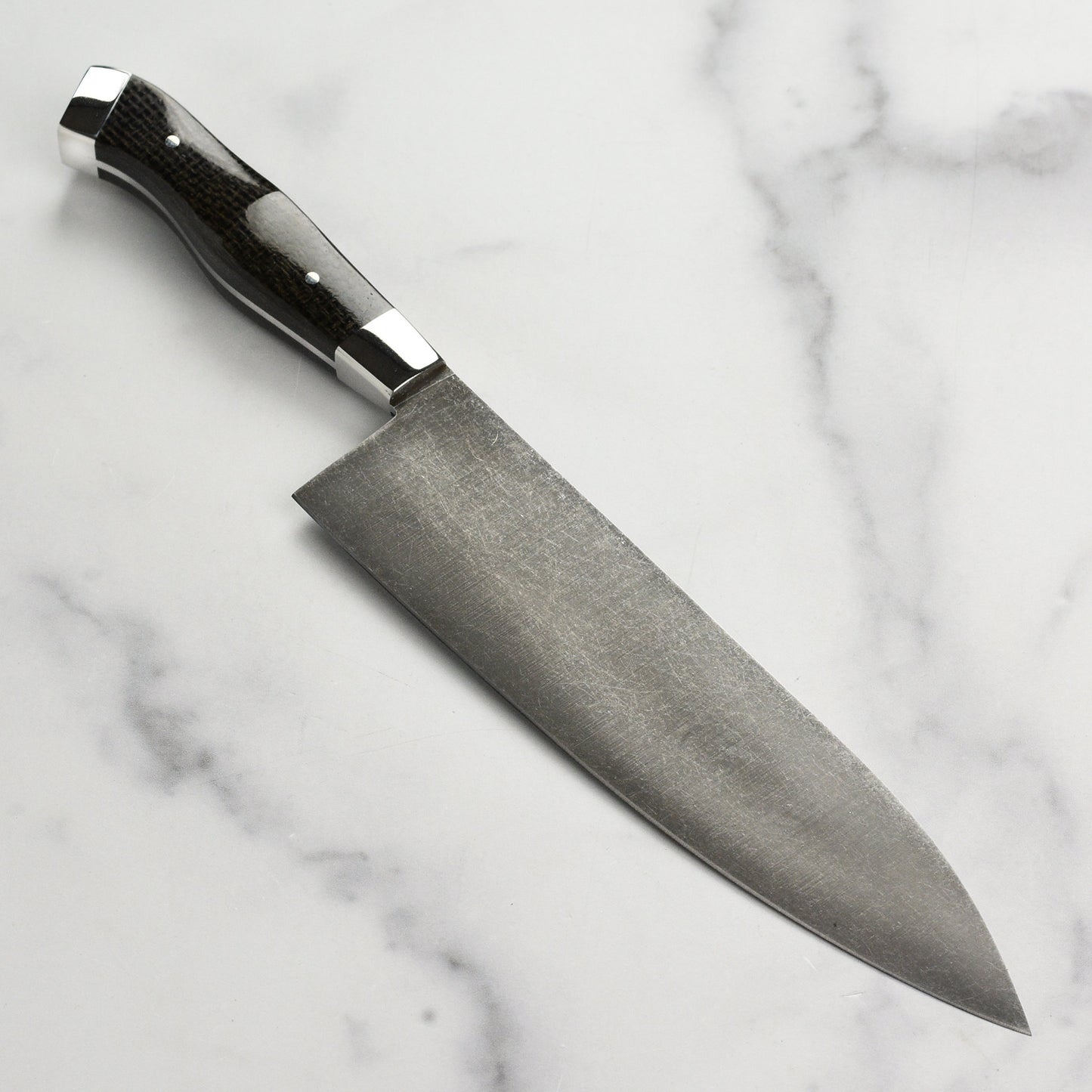Town Cutler Carbon Pommel 8.5" Chef's Knife with Leather Sheath