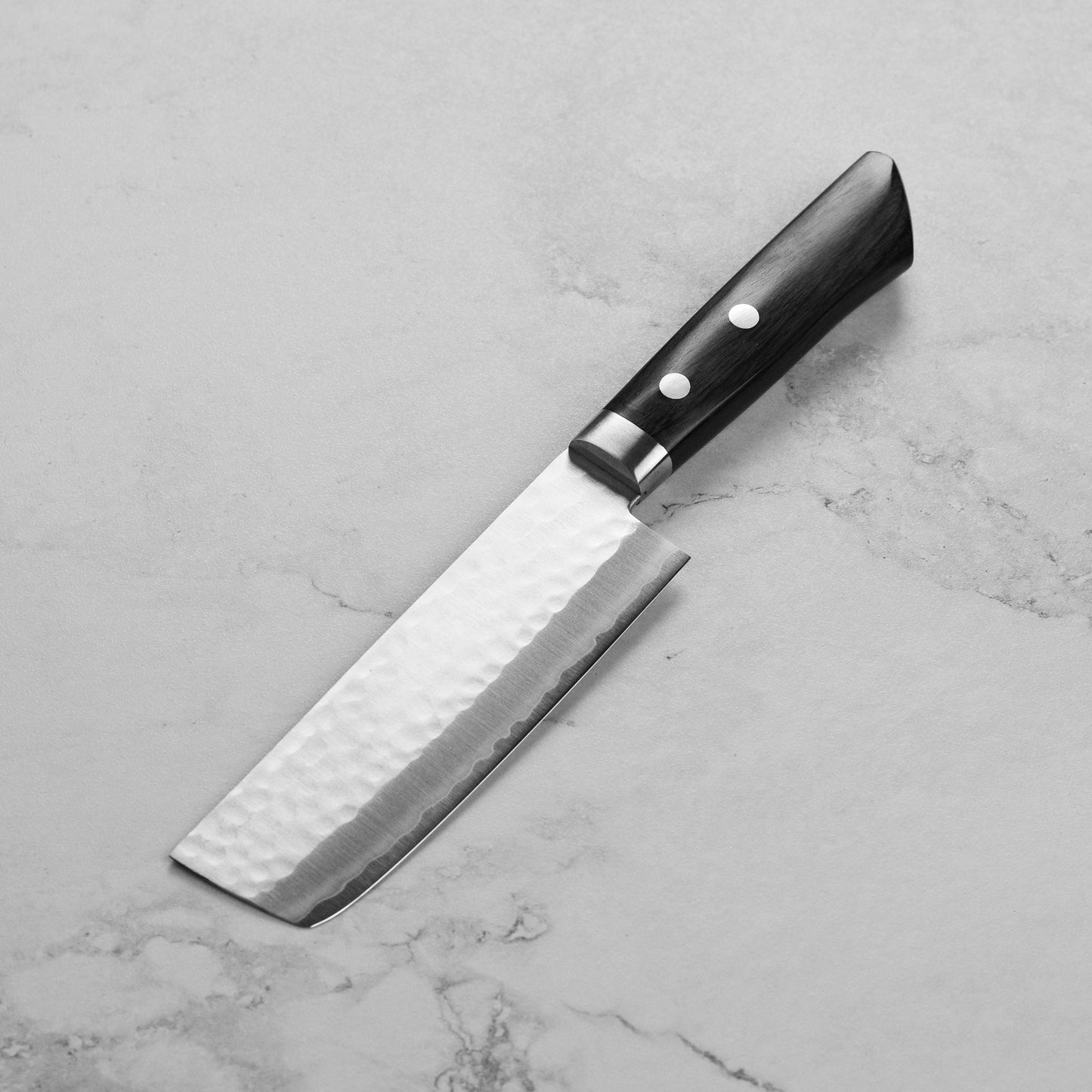 Masutani VG1 Hammered 5" Nakiri, Black Handle