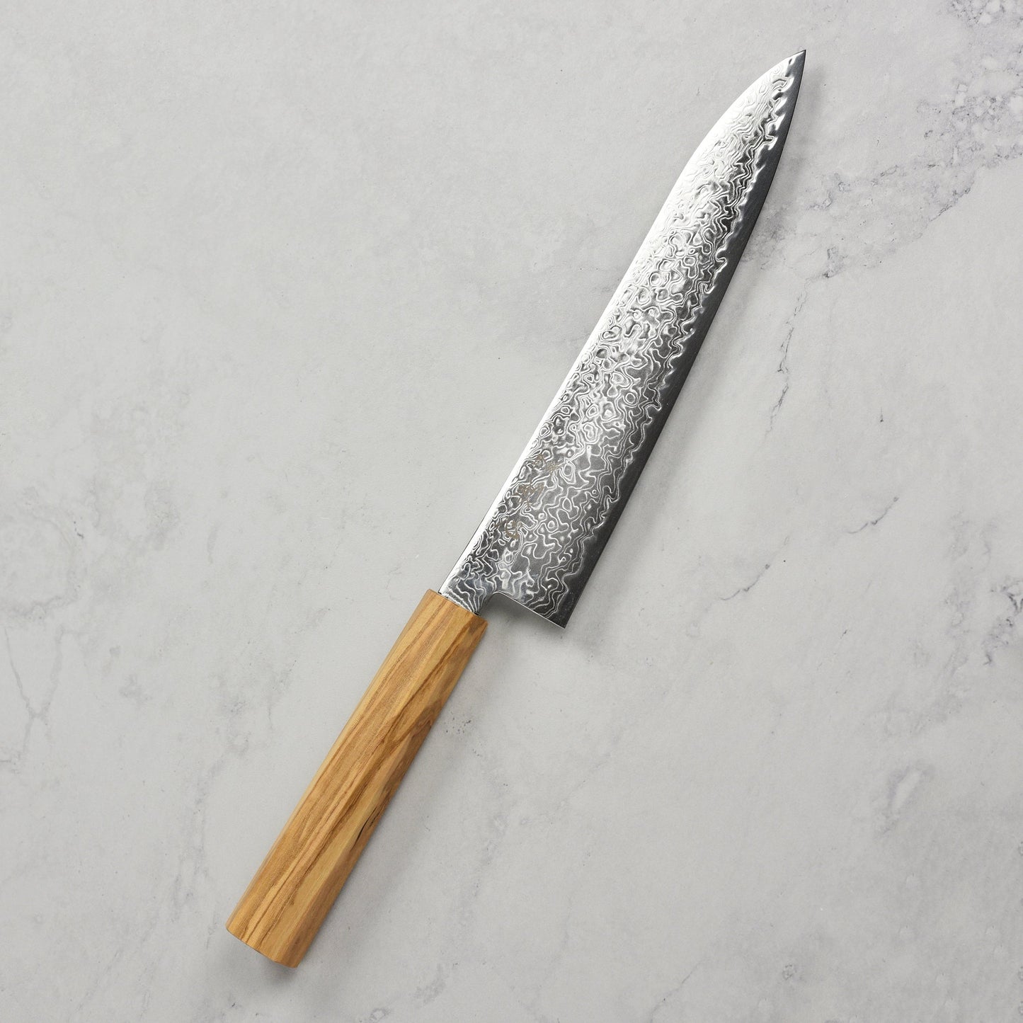 Hatsukokoro Ryuhyo SG2 Damascus 8.25" Gyuto, Olivewood