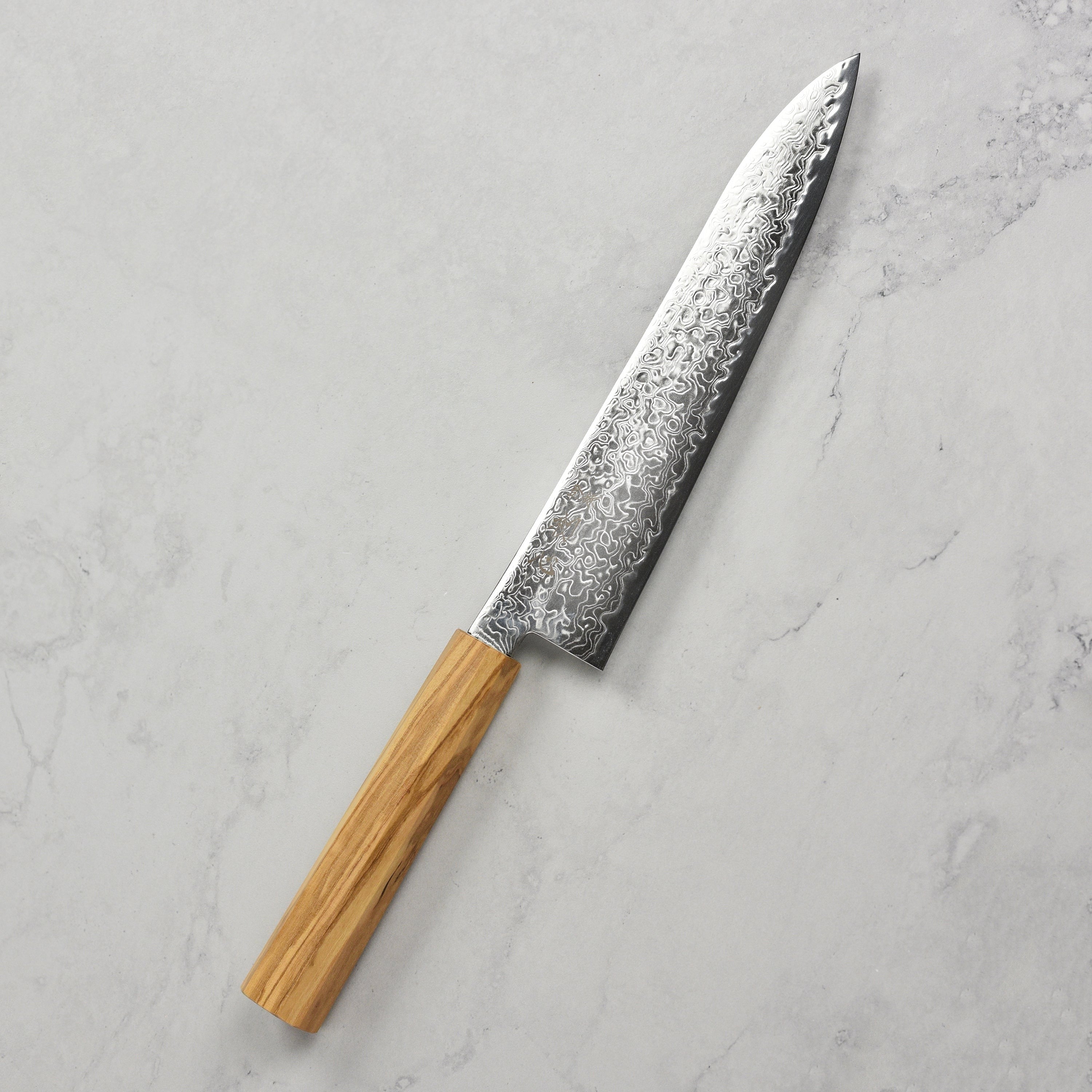 Hatsukokoro Ryuhyo SG2 Damascus 8.25" Gyuto, Olivewood