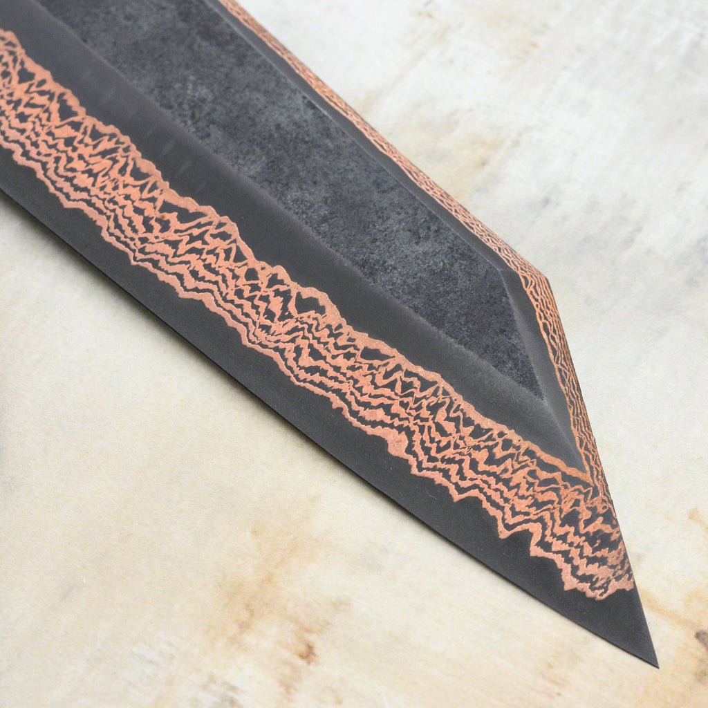 Hatsukokoro Yorokobi SLD Kurouchi Copper Damascus 9.4" Kiritsuke
