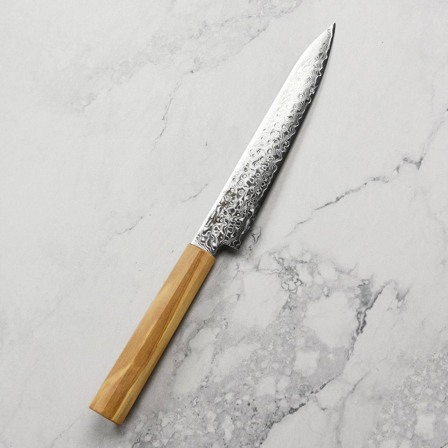 Hatsukokoro Ryuhyo SG2 Damascus 5.9" Petty, Olivewood