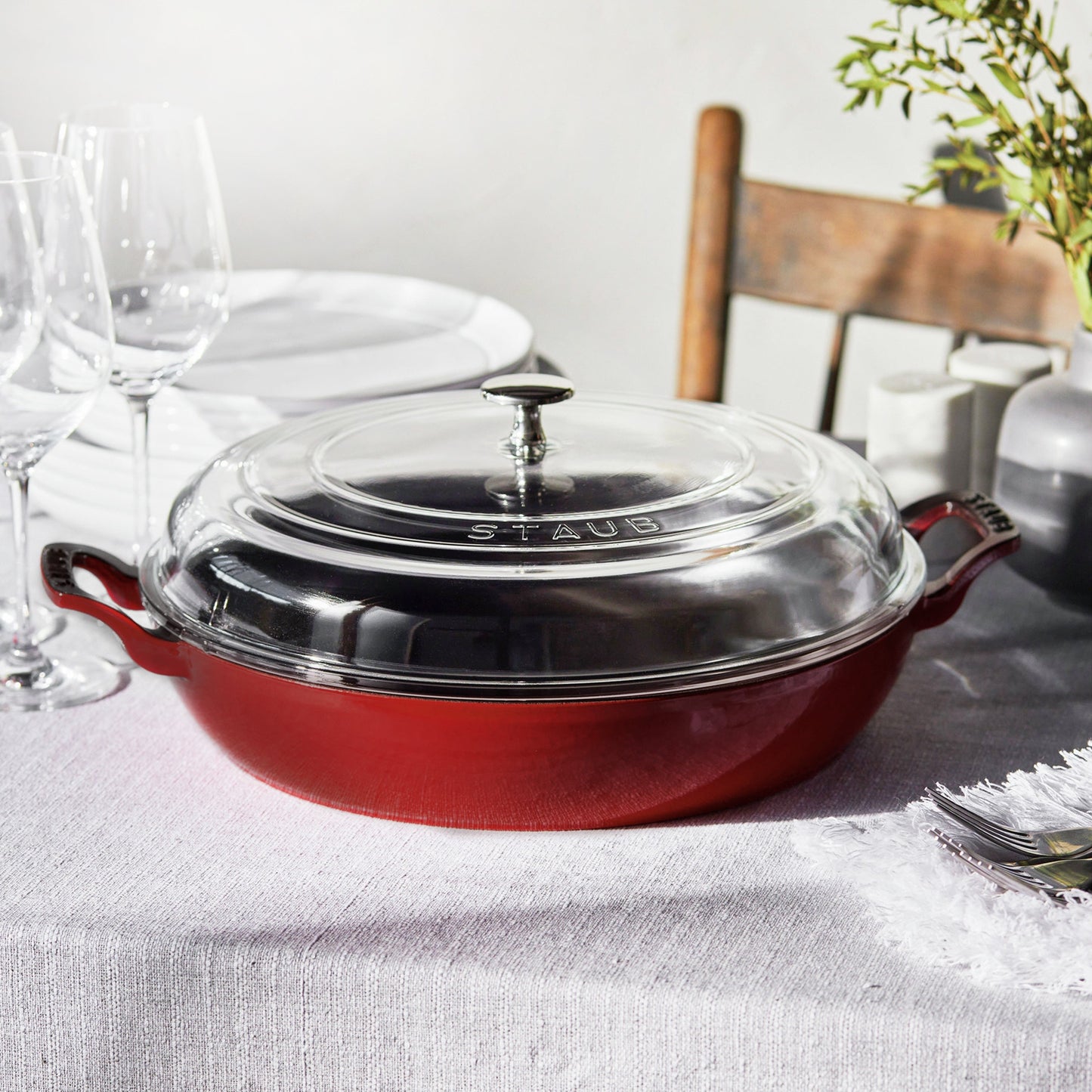 Staub 3.5-quart Grenadine Braiser with Glass Lid