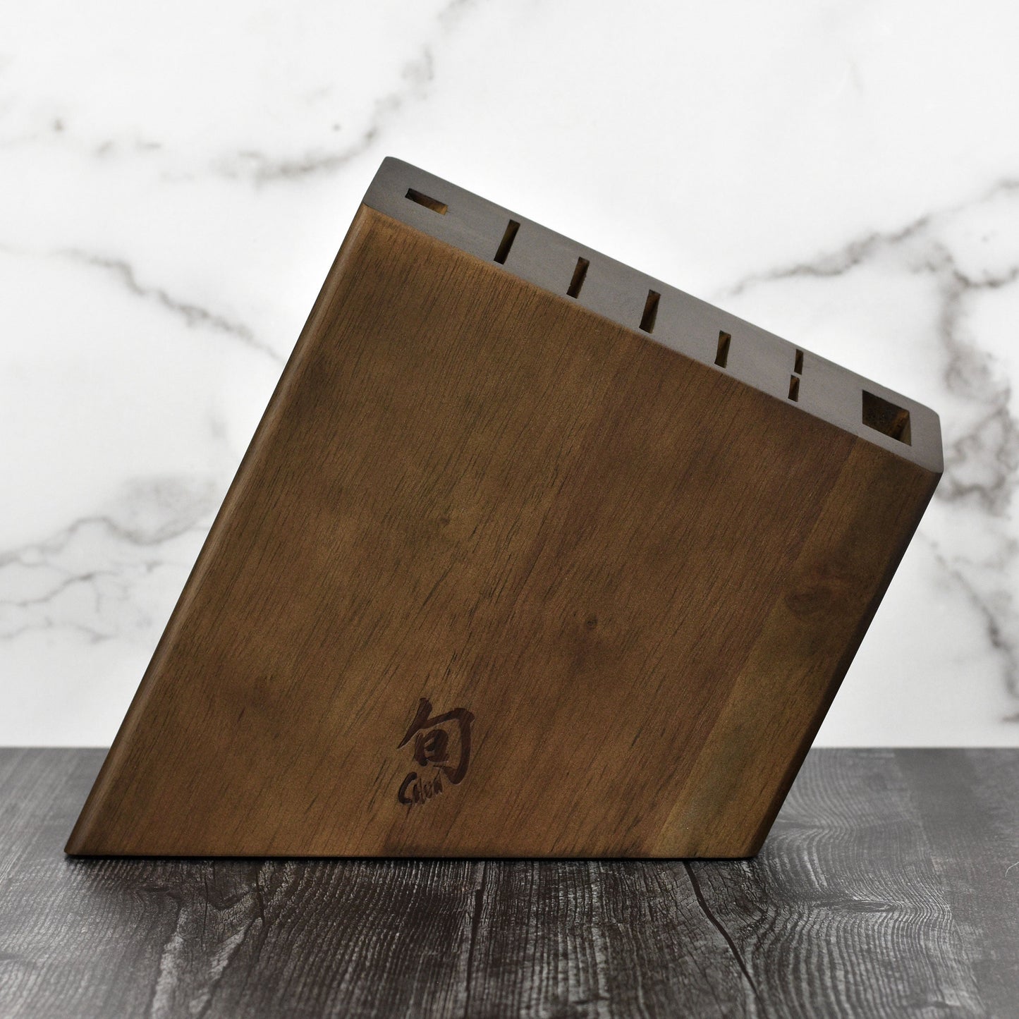 Shun 8 Slot Angled Knife Block, Walnut Finish