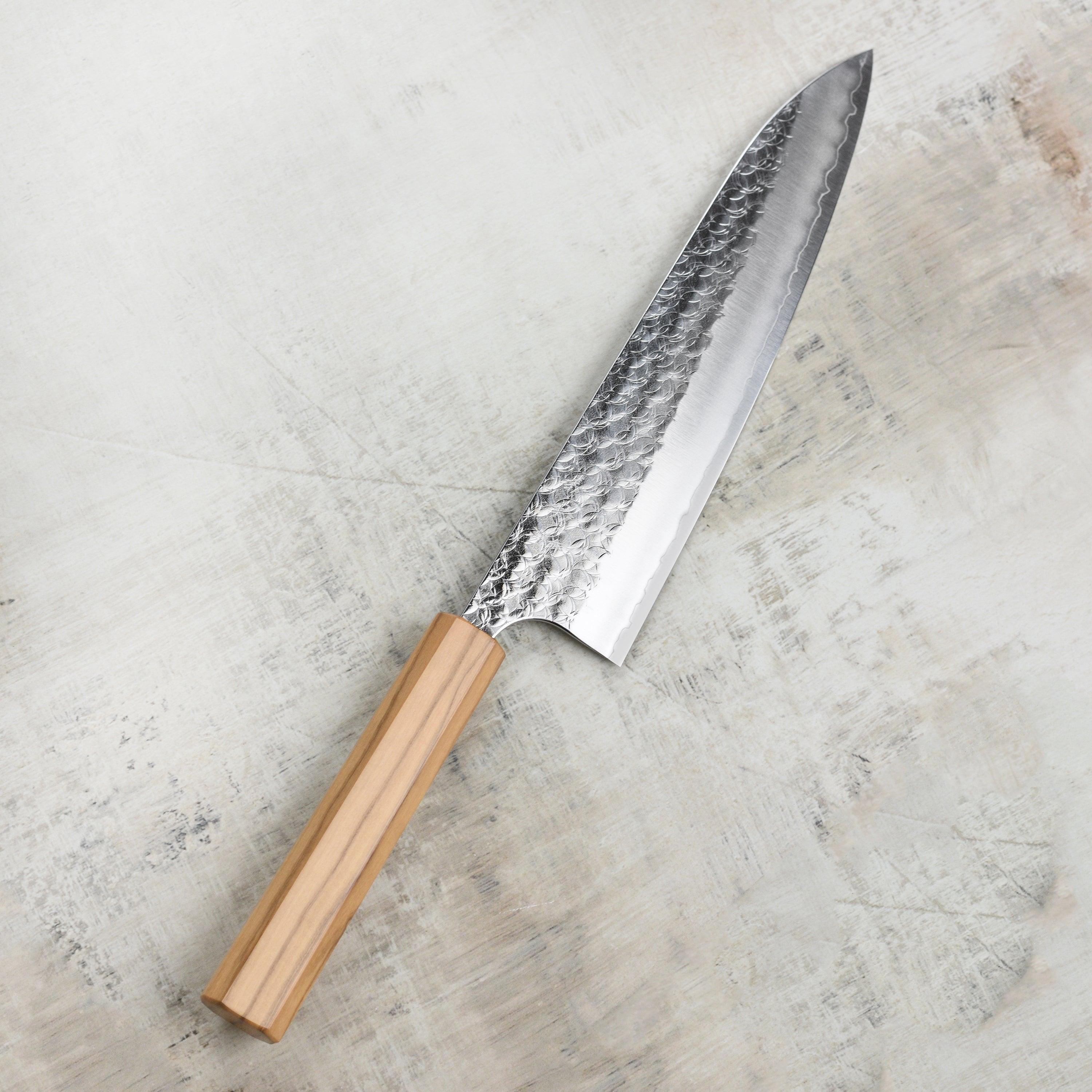 Yoshimi Kato Minamo SG2 8.25" Gyuto, Olivewood