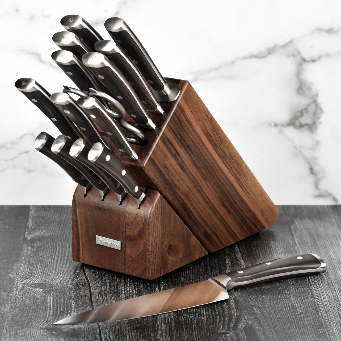 Wusthof Ikon Blackwood 16 Piece Walnut Knife Block Set
