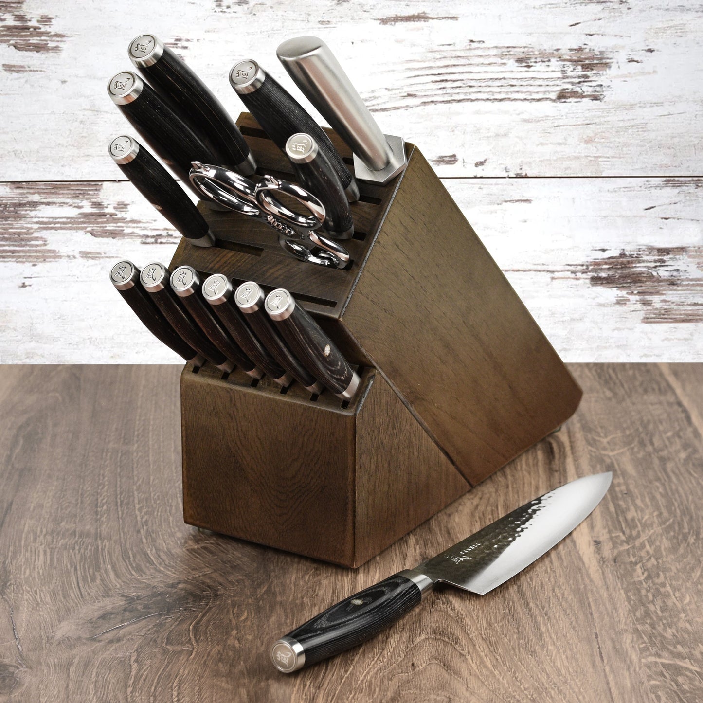 Yaxell Ketu SG2 15 Piece Dark Ash Knife Block Set