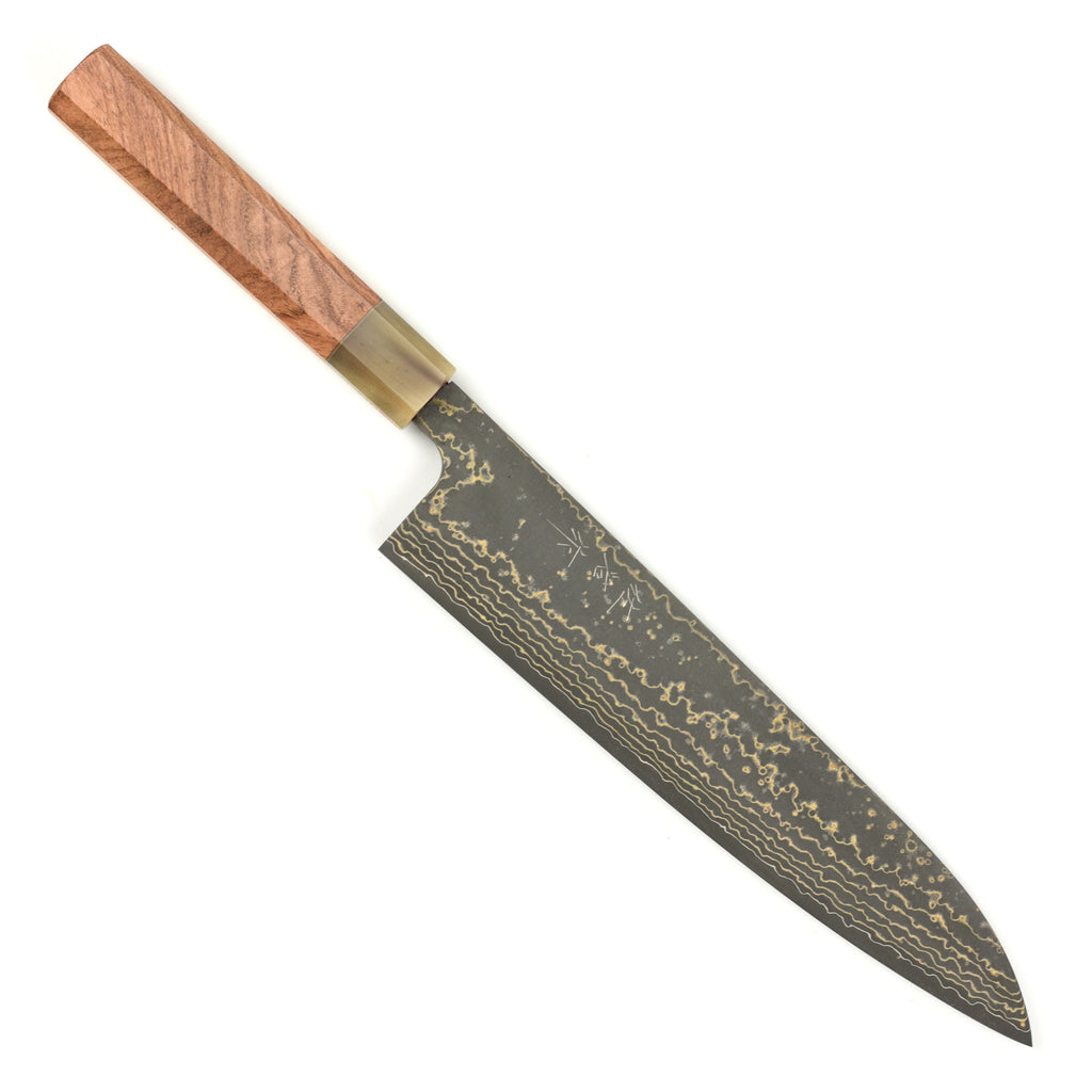 Saji Black Gold Damascus 9.4" Gyuto, Quince Wood