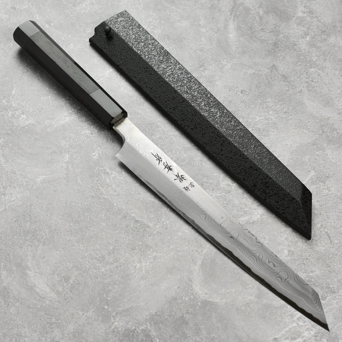 Takayuki Seiryu Aogami #2 Damascus Single-Bevel 10.6" Kengata Yanagiba with Saya