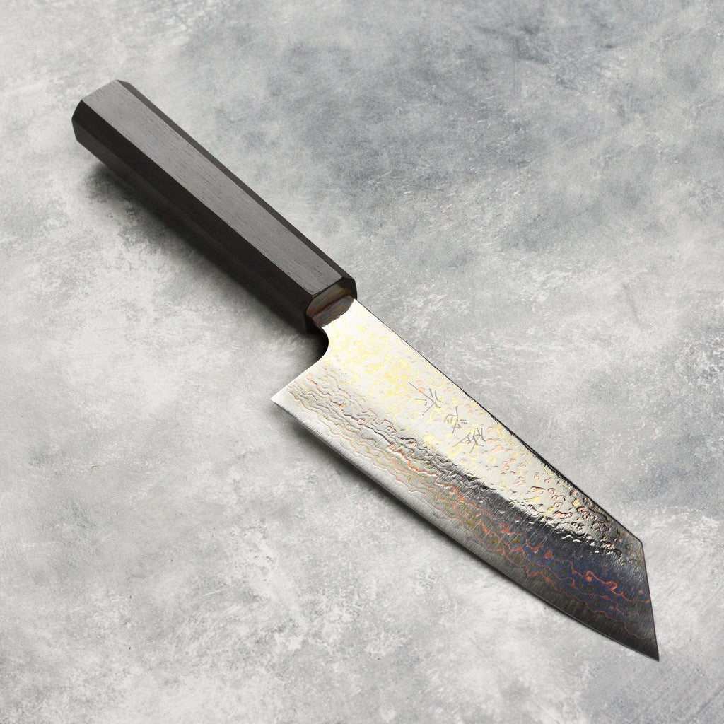 Saji Rainbow Damascus 6.7" Bunka, Ebony
