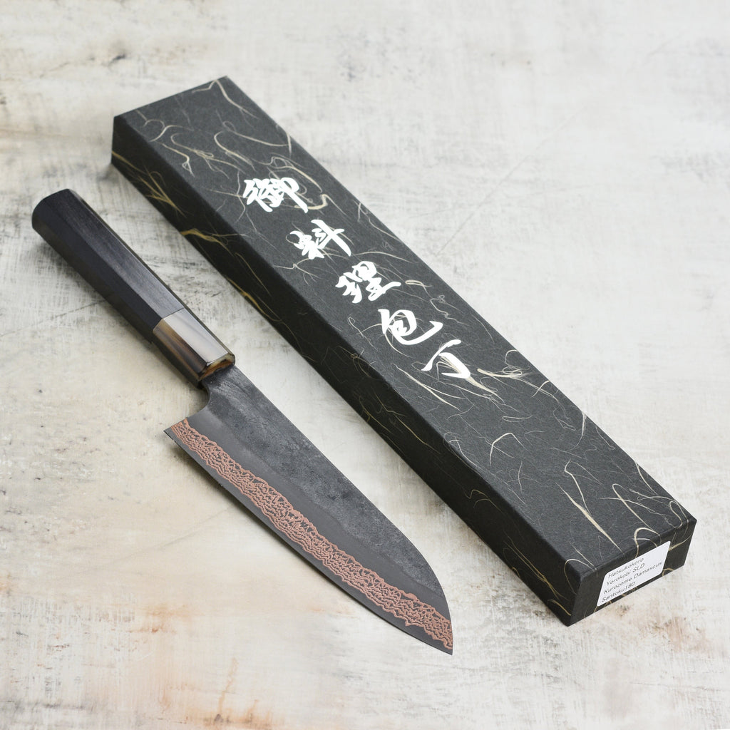 Hatsukokoro Yorokobi SLD Kurouchi Copper Damascus 7" Santoku