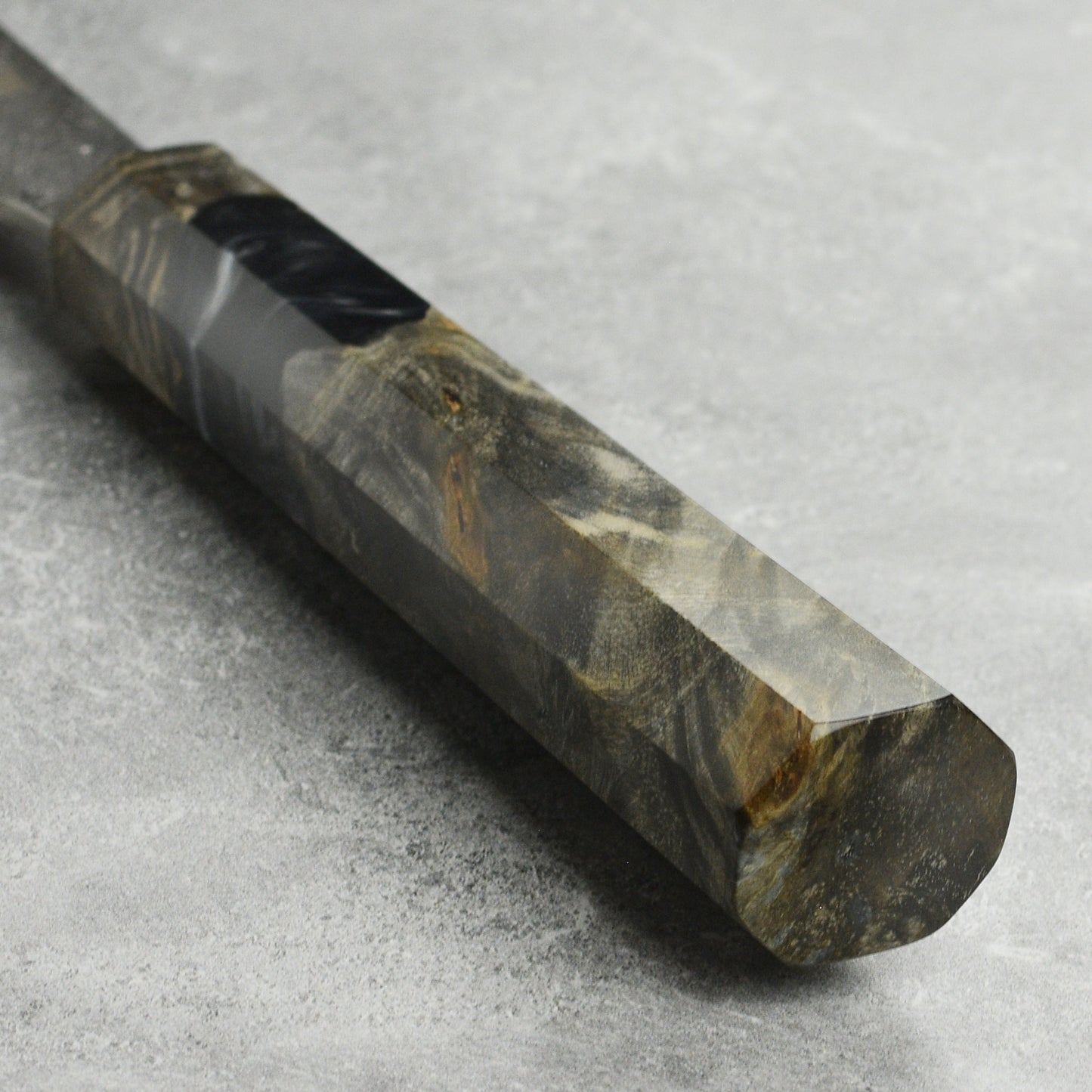 Yoshikane SKD Nashiji Stainless Clad 9.4" Kiritsuke, Stabilized Birch