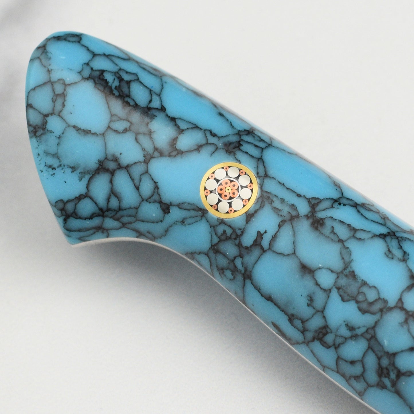 Nigara SG2 Kurouchi Tsuchime 5.9" Kiritsuke Petty, Blue Turquoise