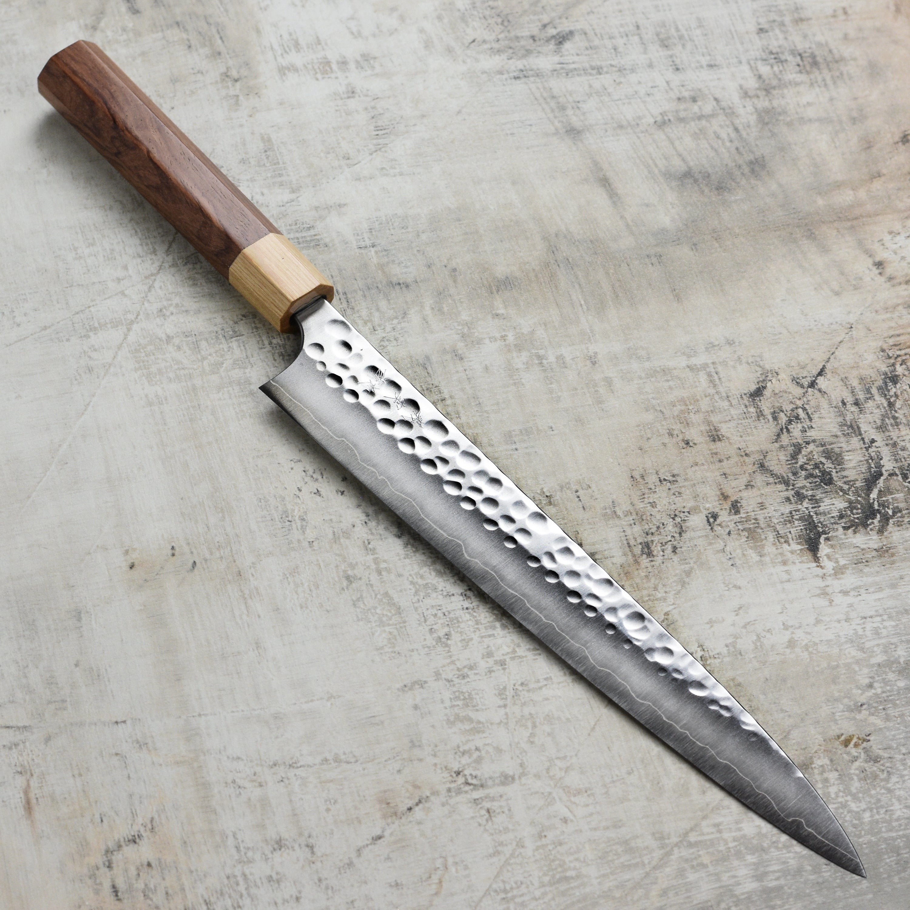 Yoshimi Kato Forged Ginsan Stainless Clad 10.6" Sujihiki