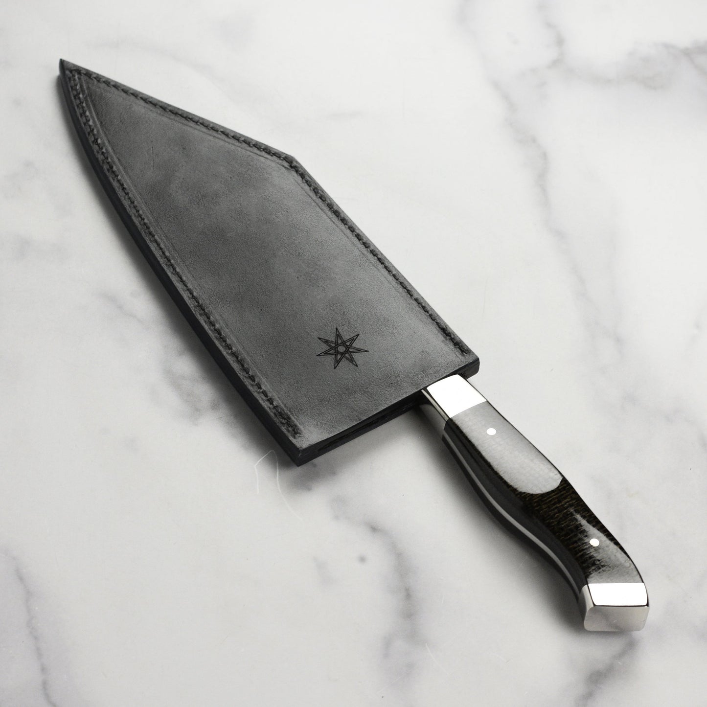 Town Cutler Carbon Pommel 7.5" Chopper with Leather Sheath