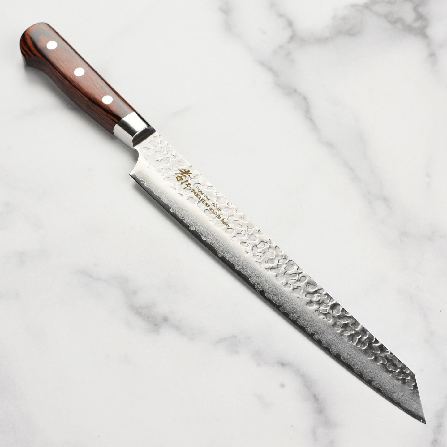 Takayuki Hammered Damascus 10.6" Kengata Yanagiba