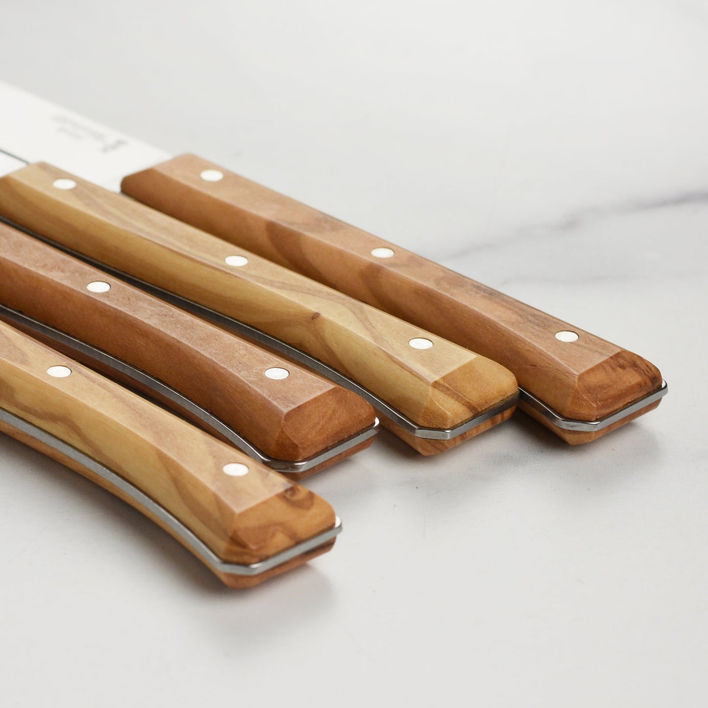 Opinel 4 Piece Olive Wood Facette Steak Knife Set