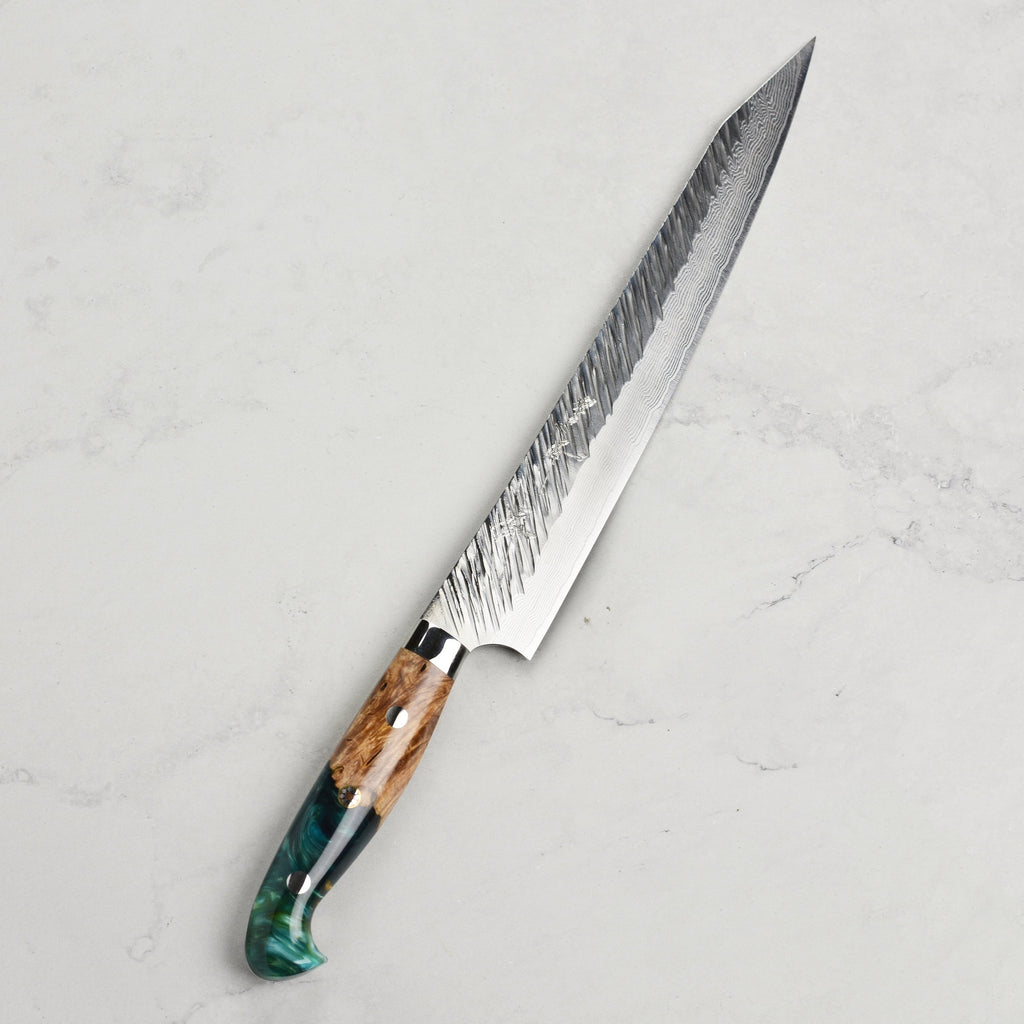 Kurosaki Fujin Forged SG2 Damascus 9.4" Sujihiki with Saya