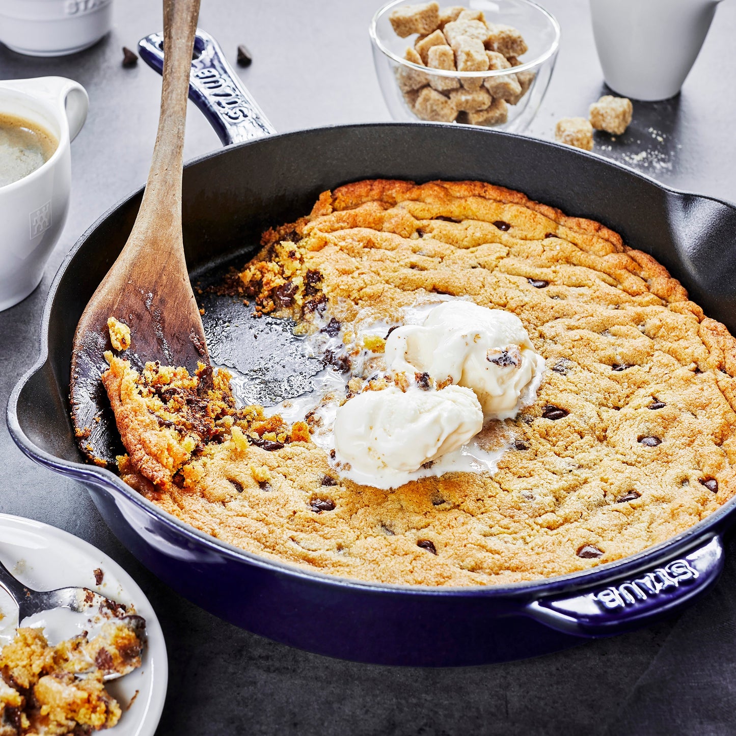 Staub 11" Sapphire Blue Cast Iron Deep Traditional Skillet