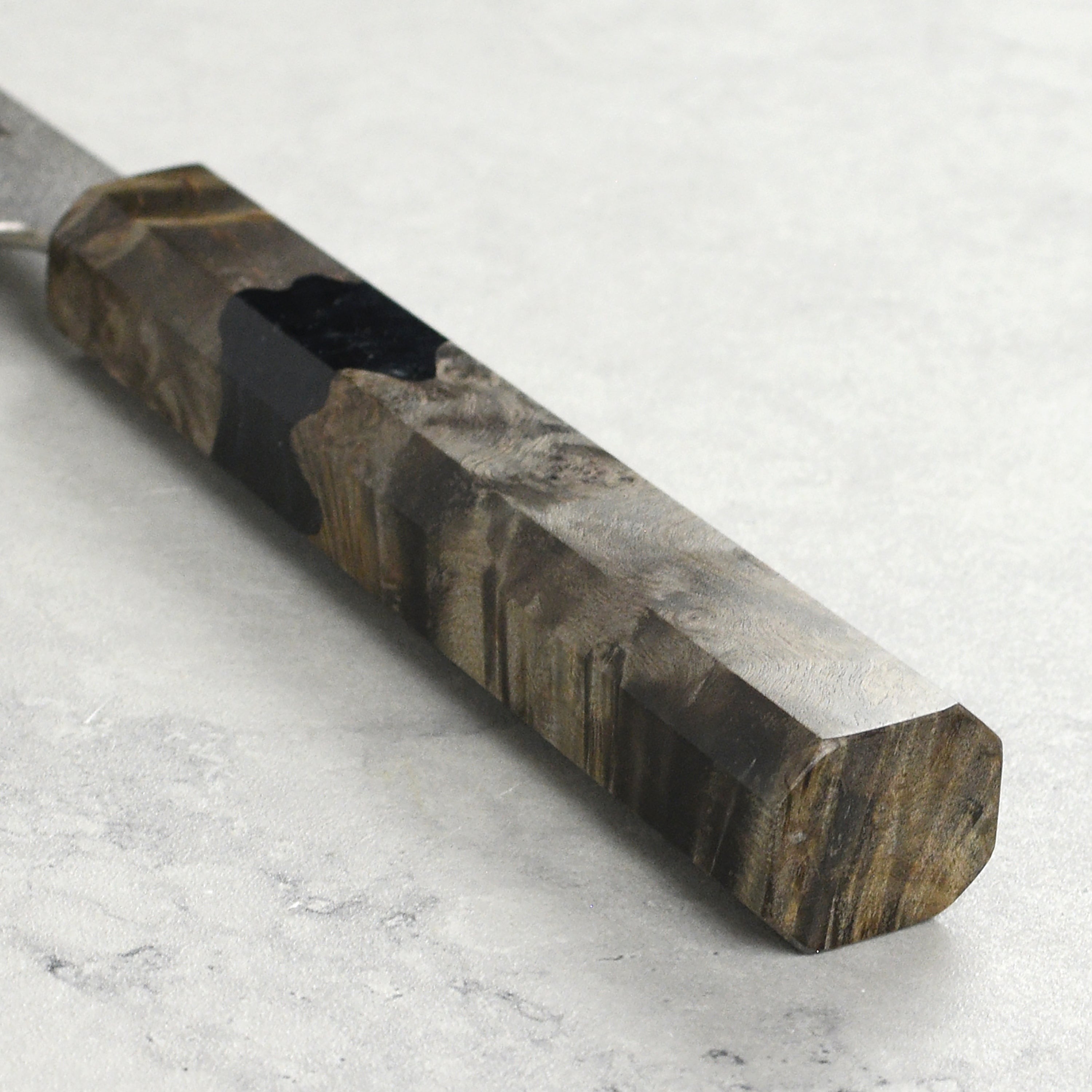 Yoshikane SKD Nashiji Stainless Clad 5.9" Honesuki, Stabilized Birch