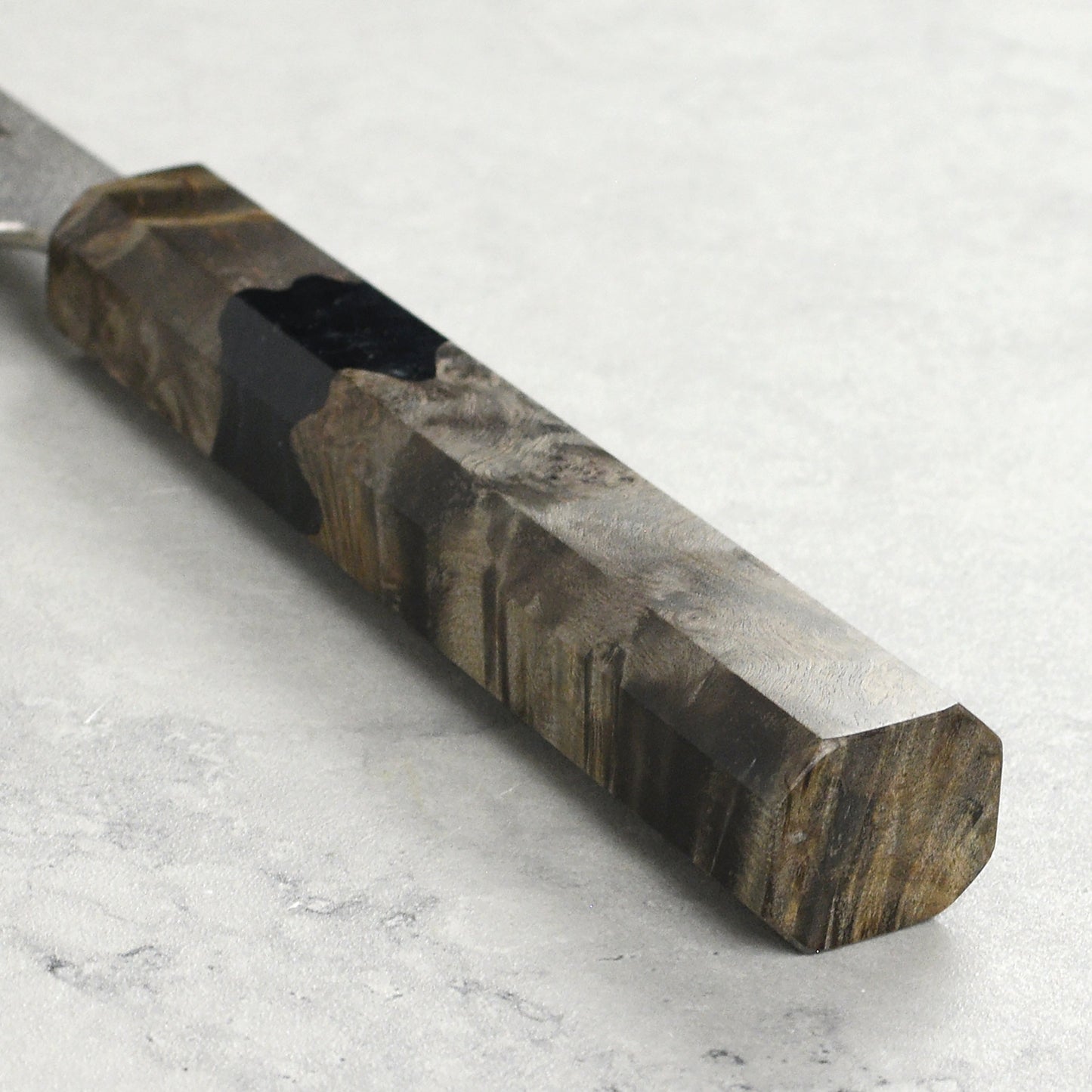 Yoshikane SKD Nashiji Stainless Clad 5.9" Honesuki, Stabilized Birch