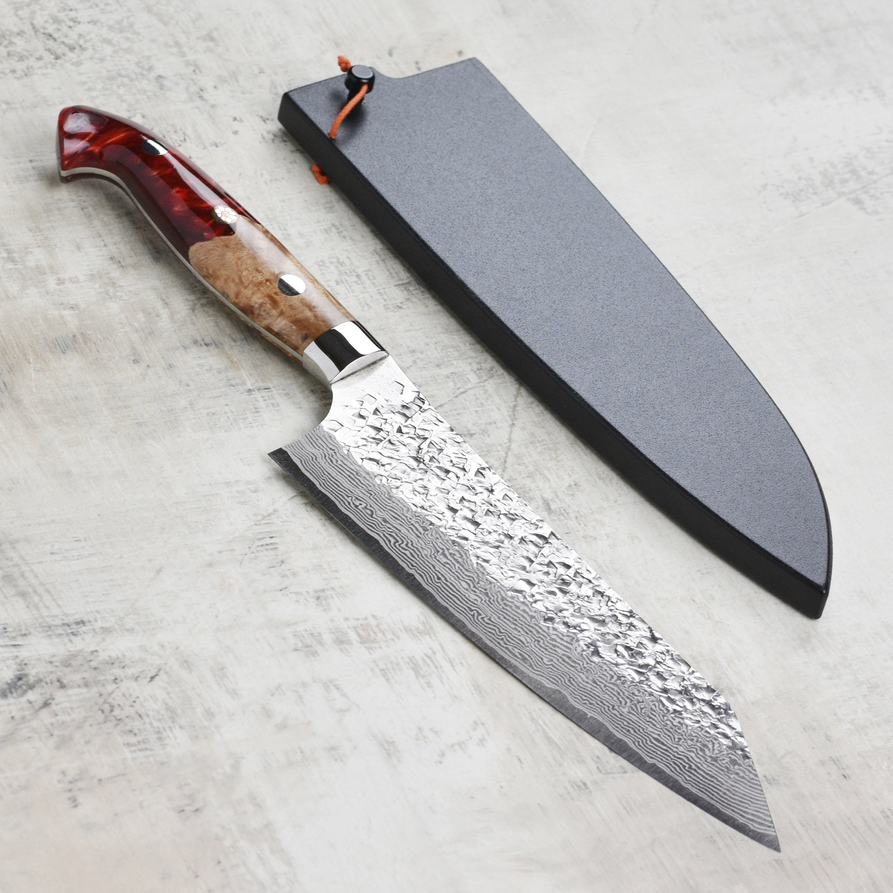 Kurosaki Shizuku Forged SG2 Damascus 6.7" Bunka with Saya
