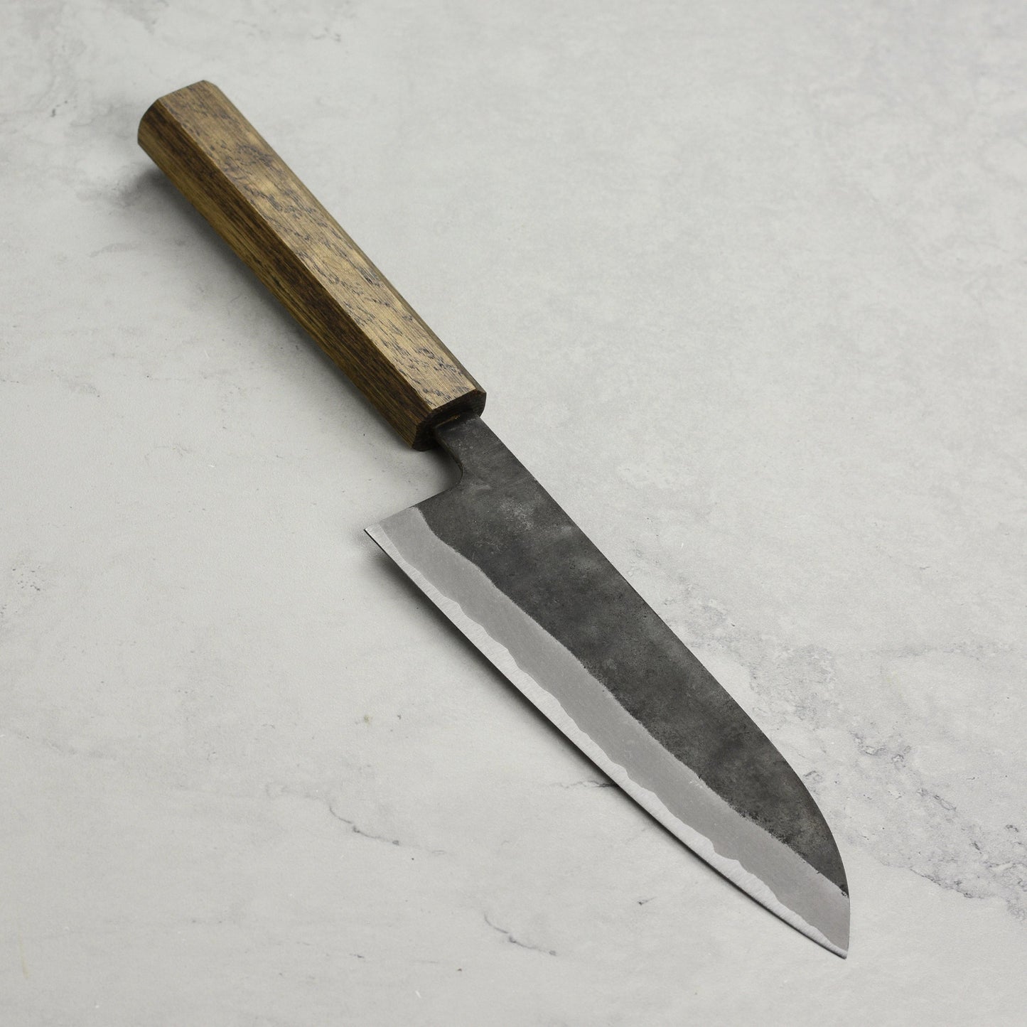 Shiro Kamo Aogami Super Kurouchi Stainless Clad 6.5" Santoku
