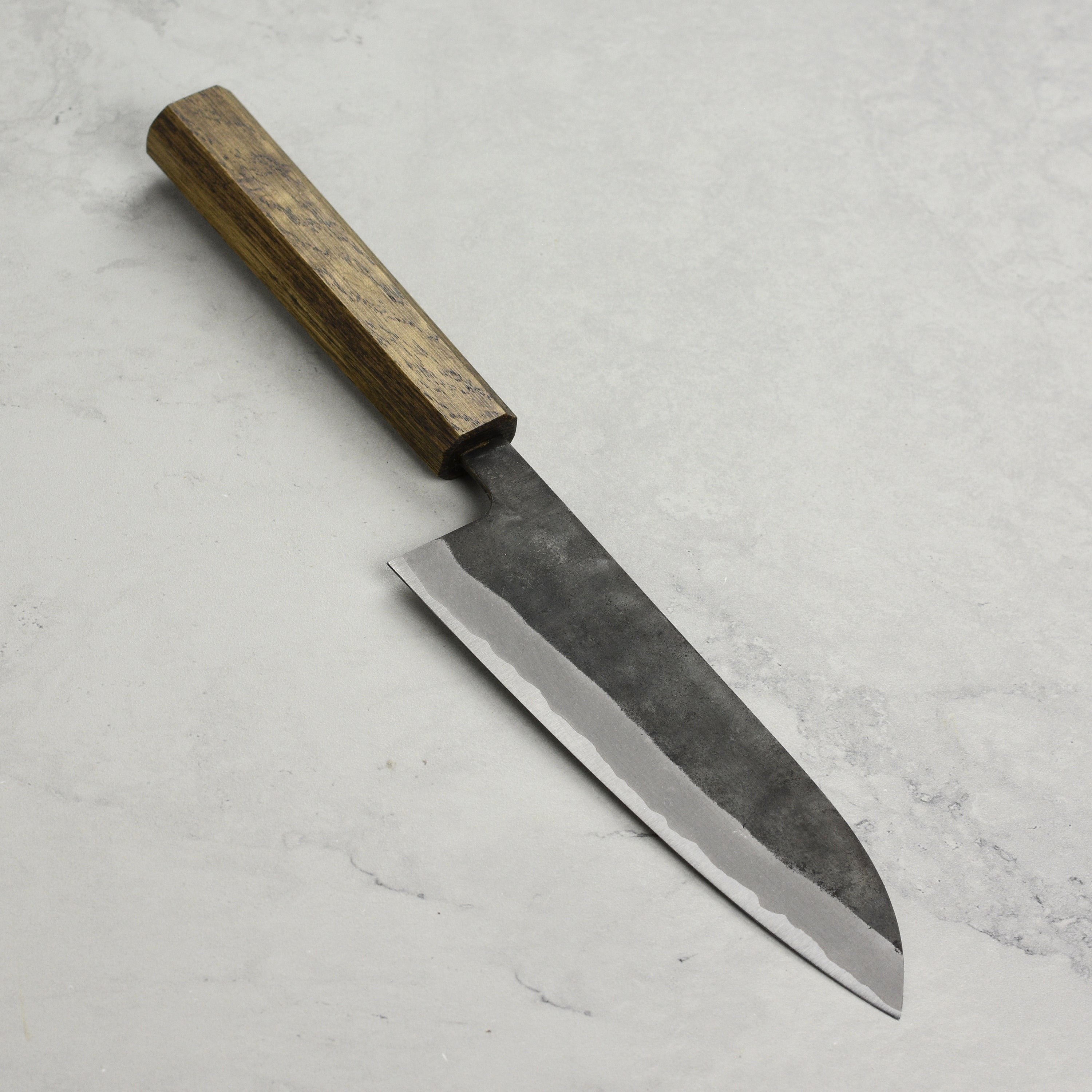 Shiro Kamo Aogami Super Kurouchi Stainless Clad 6.5" Santoku