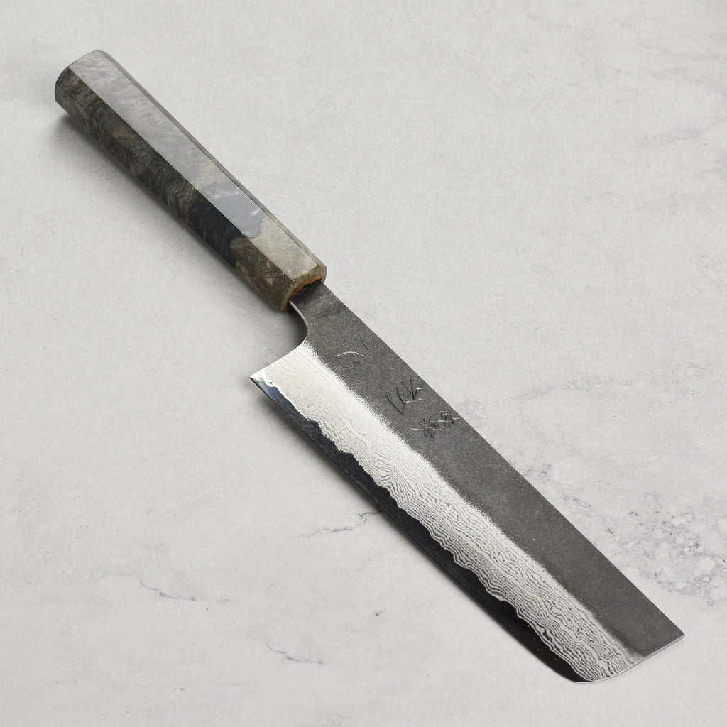 Hatsukokoro Atelier Kurouchi Damascus 6.5" Nakiri