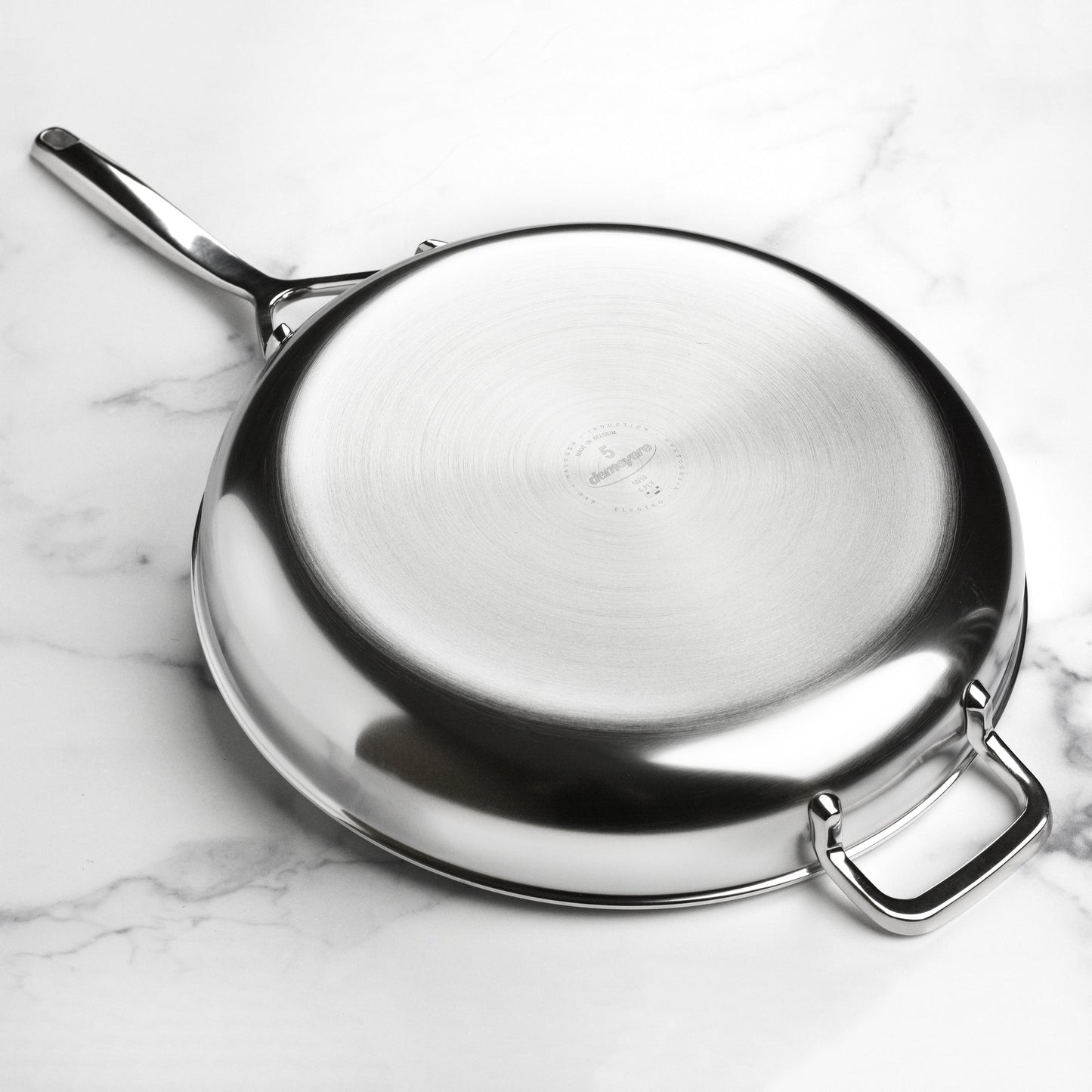 Demeyere 5-Plus 12.5" Stainless Steel Fry Pan with Glass Lid
