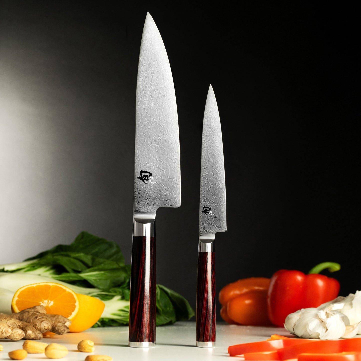 Shun Kohen Dual Core Chef's & Utility Knife Set with Sheaths & Case