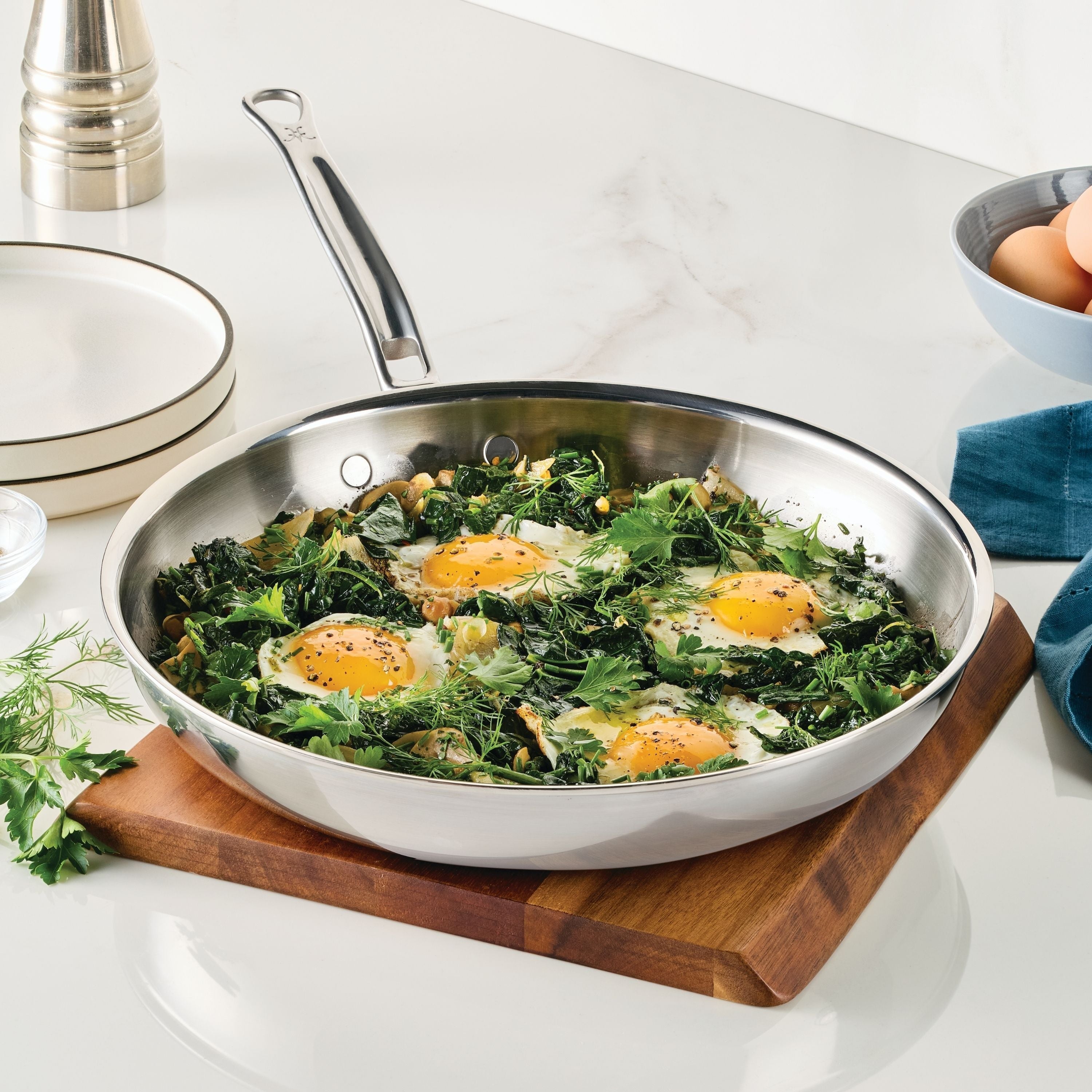 Hestan ProBond Luxe 3 Piece Stainless Steel Skillet Set