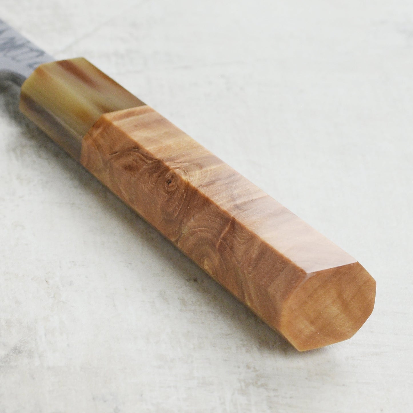 Shiro Kamo Shirogami #2 Damascus 5.9" Kiritsuke Petty