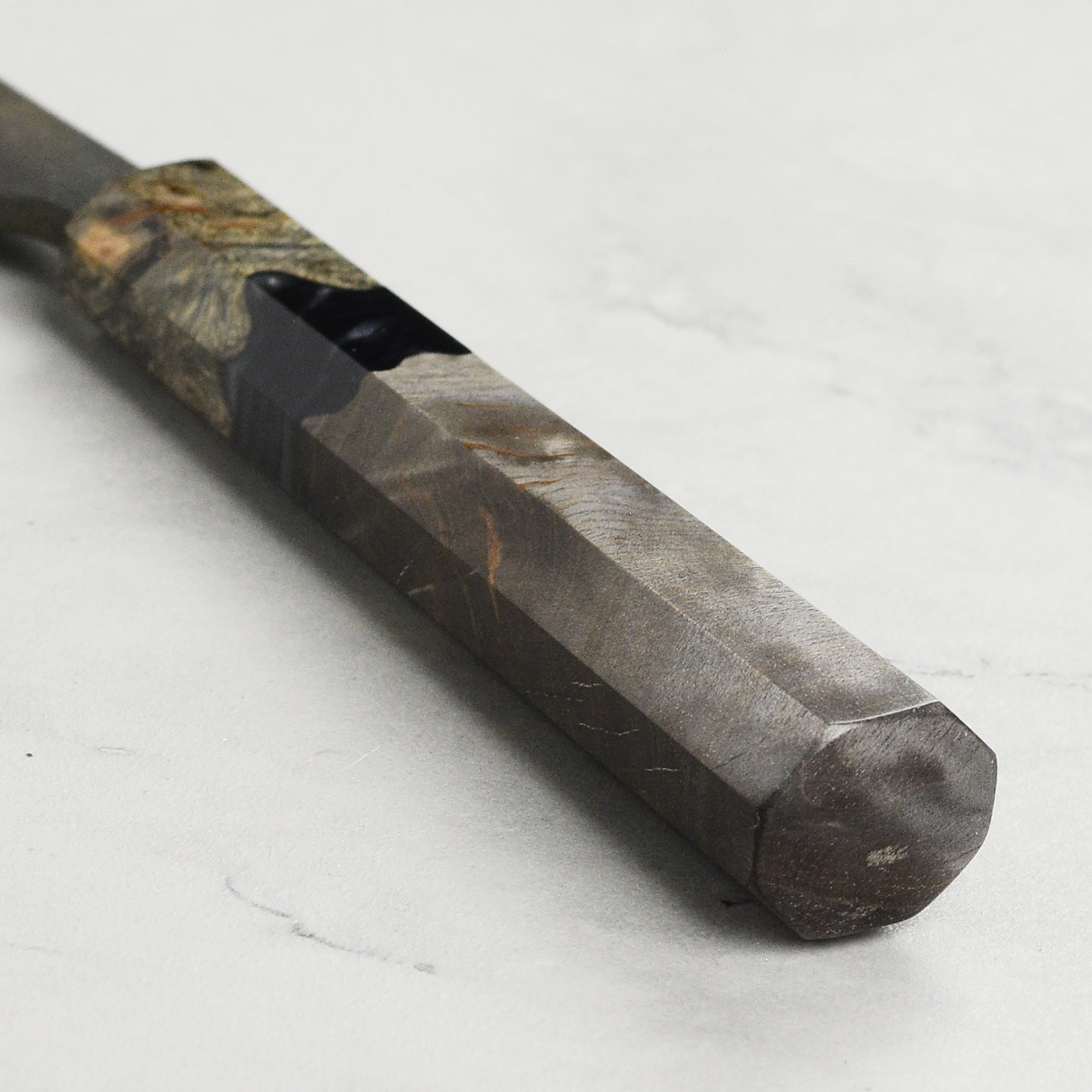 Hatsukokoro Shinkiro Aogami Super Kurouchi Damascus 5.9" Petty, Stabilized Birch