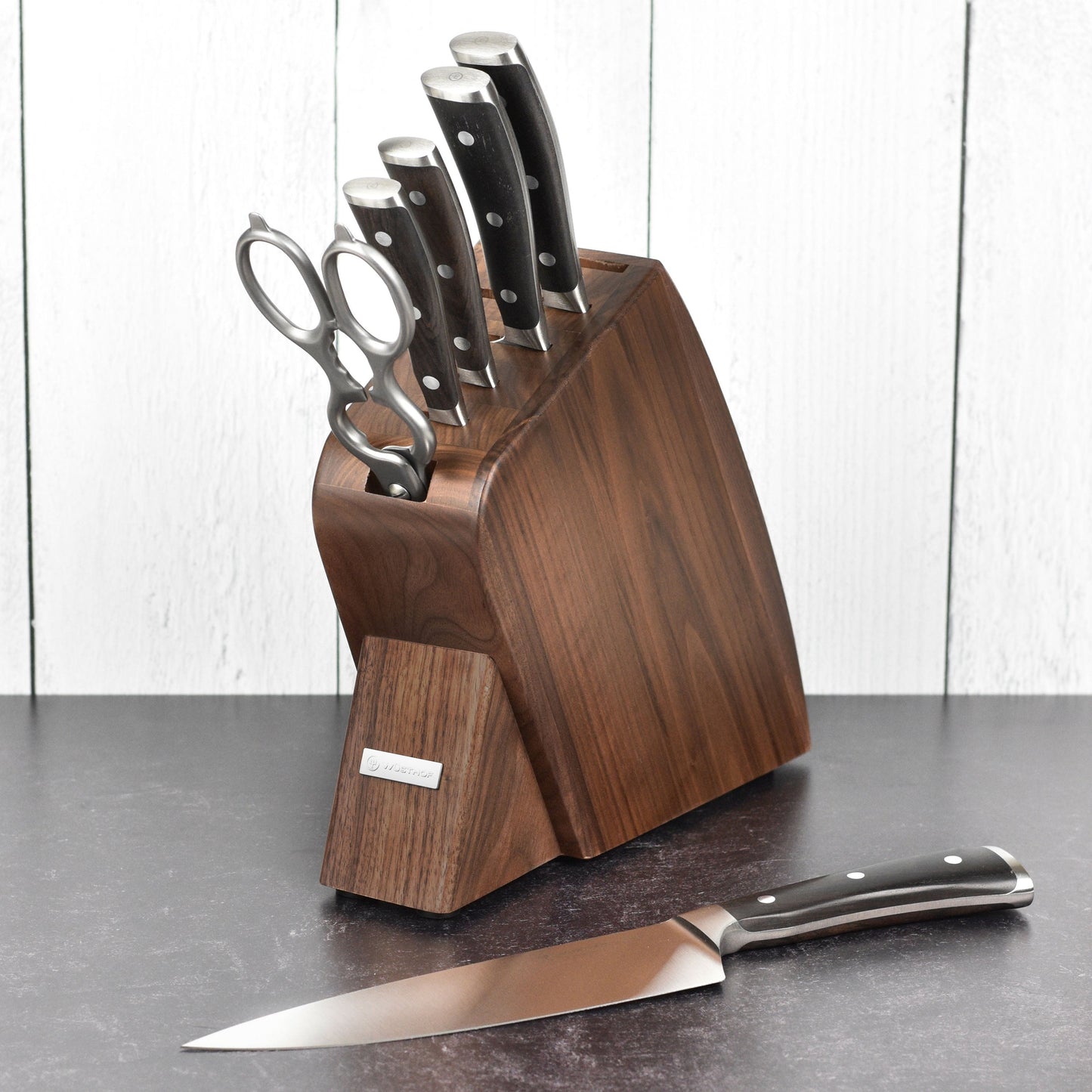 Wusthof Ikon Blackwood 7 Piece Walnut Slim Knife Block Set