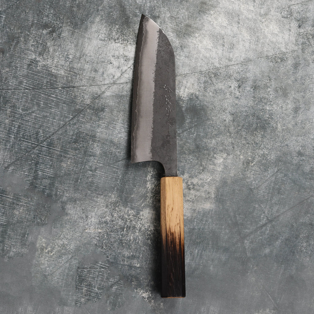 Matsubara Shirogami #1 Kurouchi Stainless Clad 6.5" Santoku