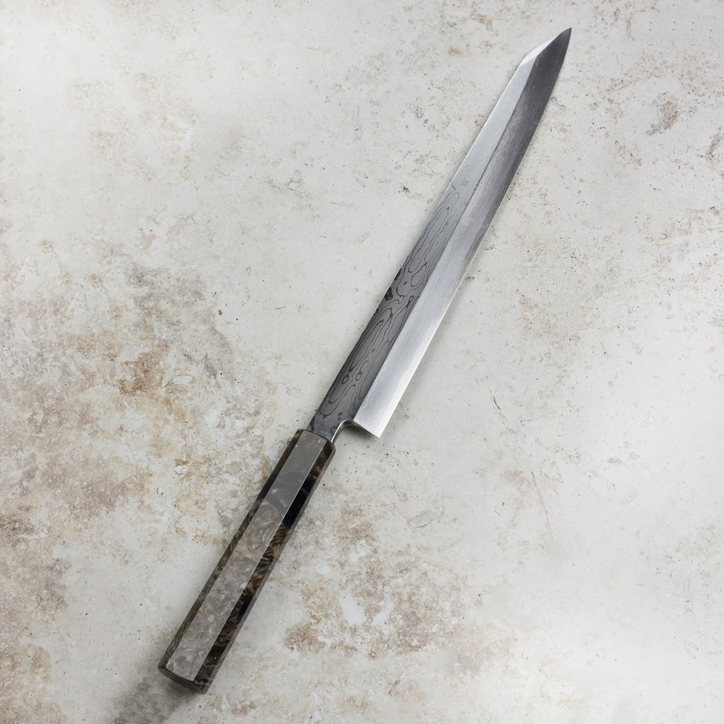 Nakagawa Aogami #1 Damascus 10.6" Single-Bevel Kiritsuke Yanagiba