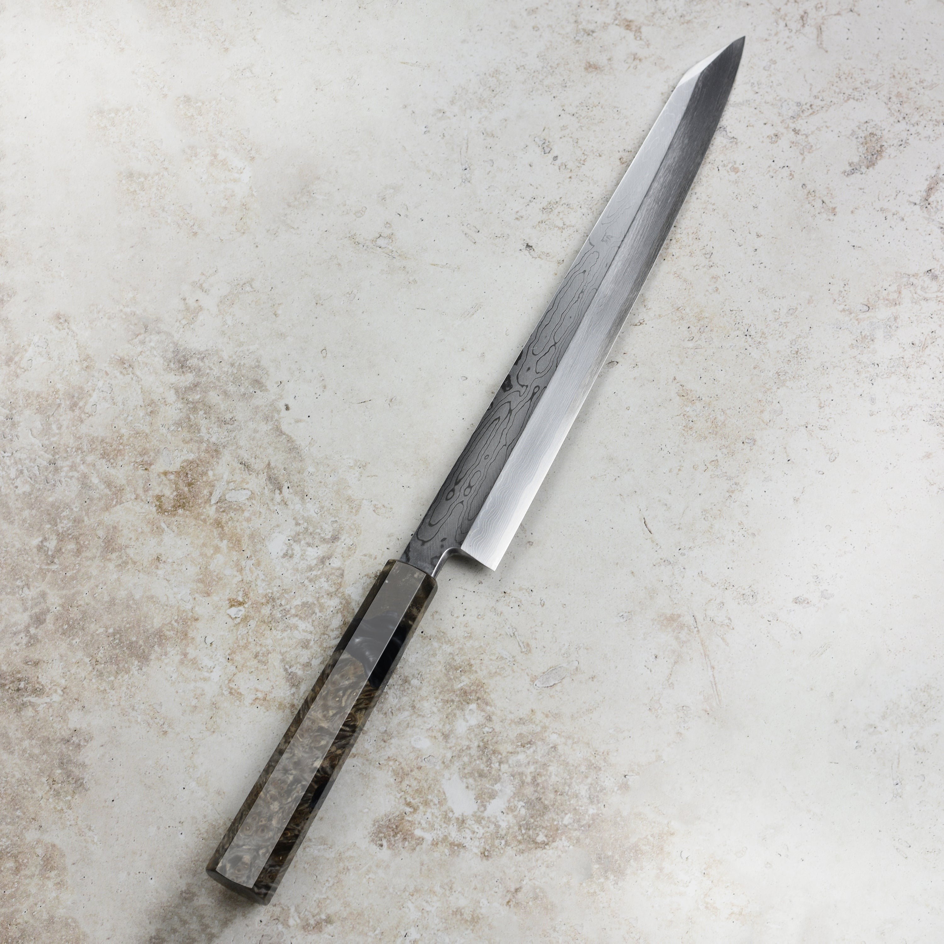 Nakagawa Aogami #1 Damascus 10.6" Single-Bevel Kiritsuke Yanagiba