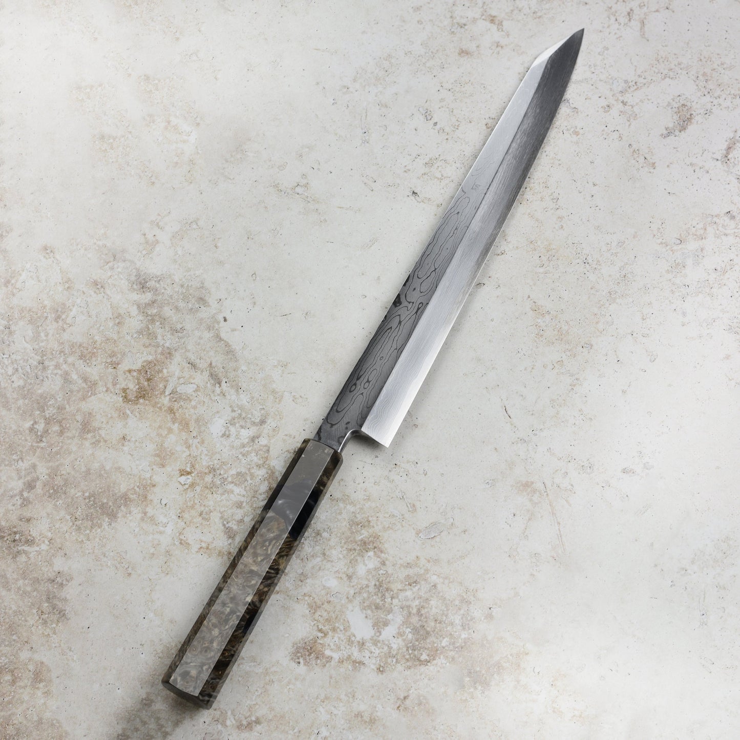 Nakagawa Aogami #1 Damascus 10.6" Single-Bevel Kiritsuke Yanagiba