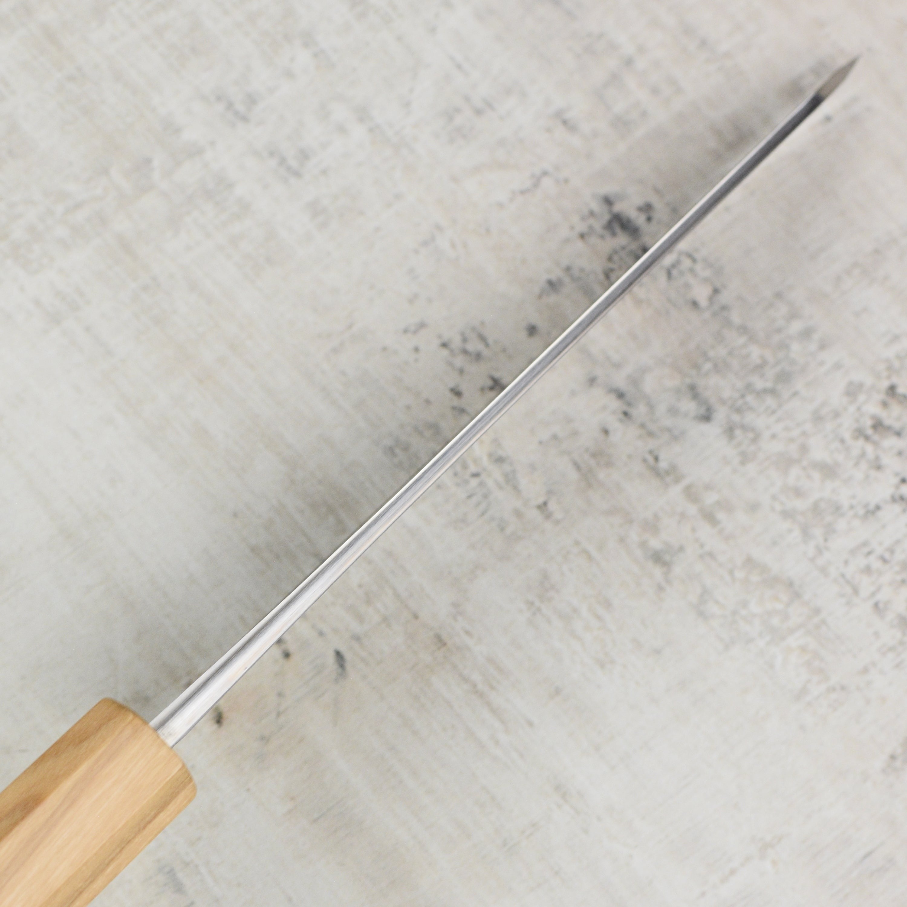 Yoshikane Shirogami #2 Kurouchi Stainless Clad 5.9" Honesuki, Olivewood