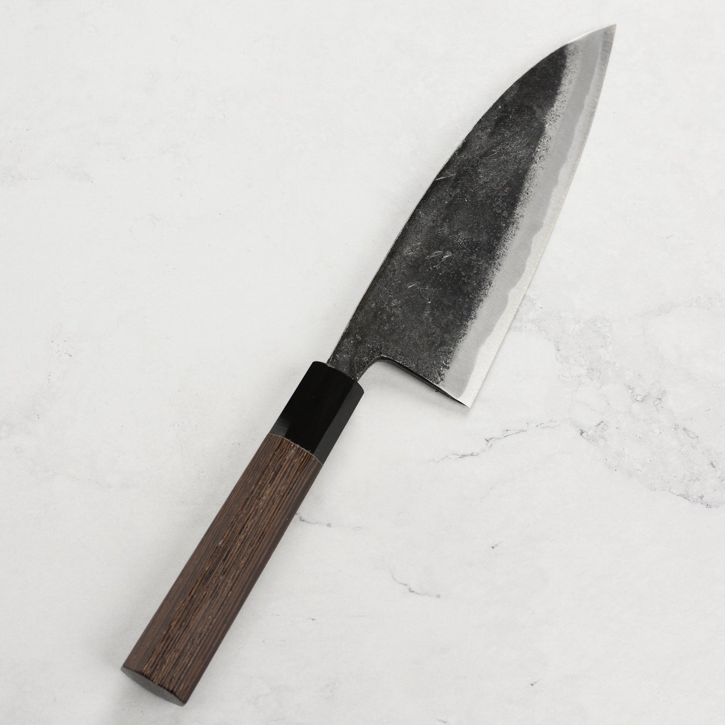 Hatsukokoro Kurokaze Aogami #2 Kurouchi 6.5" Double Bevel Deba, Wenge
