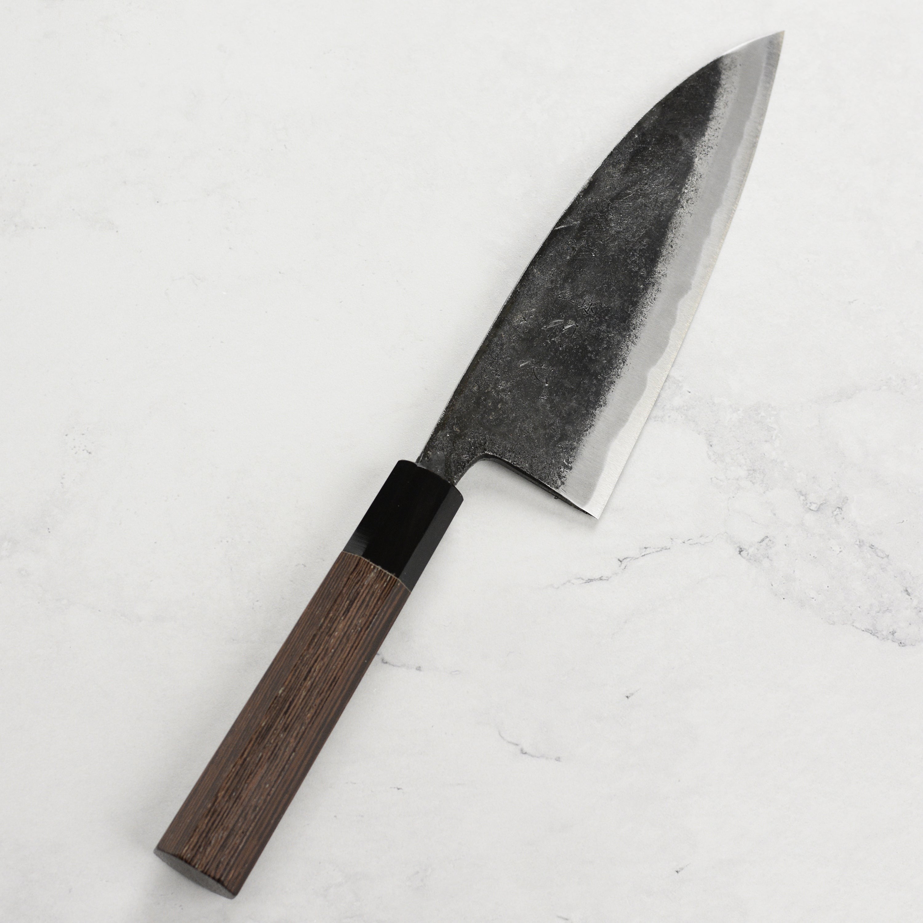 Hatsukokoro Kurokaze Aogami #2 Kurouchi 6.5" Double Bevel Deba, Wenge