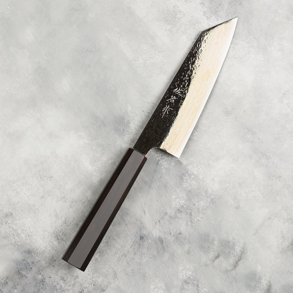 Saji Rainbow Damascus 6.7" Bunka, Ebony